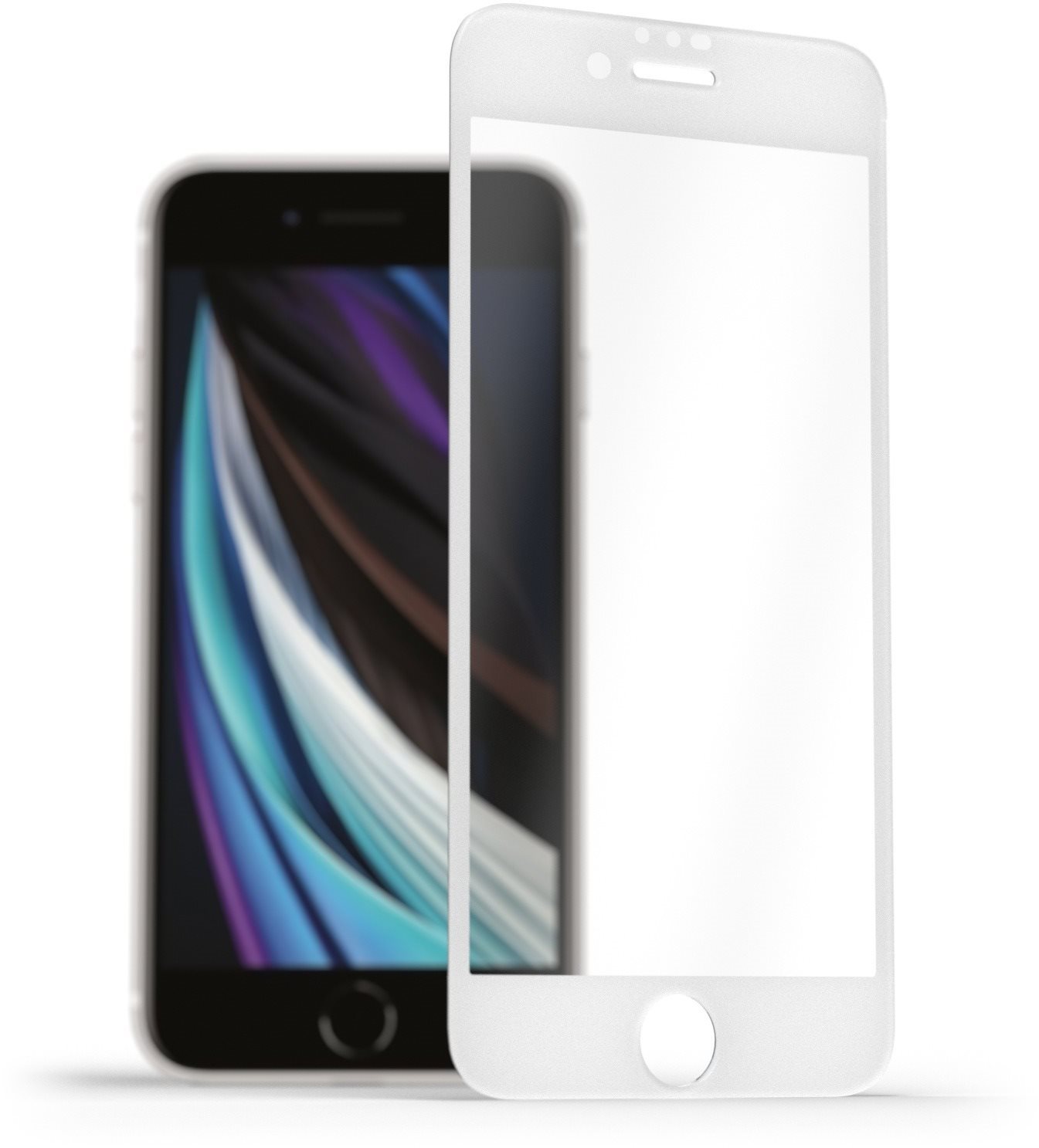 AlzaGuard FullCover Glass Protector iPhone 7 / 8 / SE 2020 / SE 2022 2.5D üvegfólia - fehér