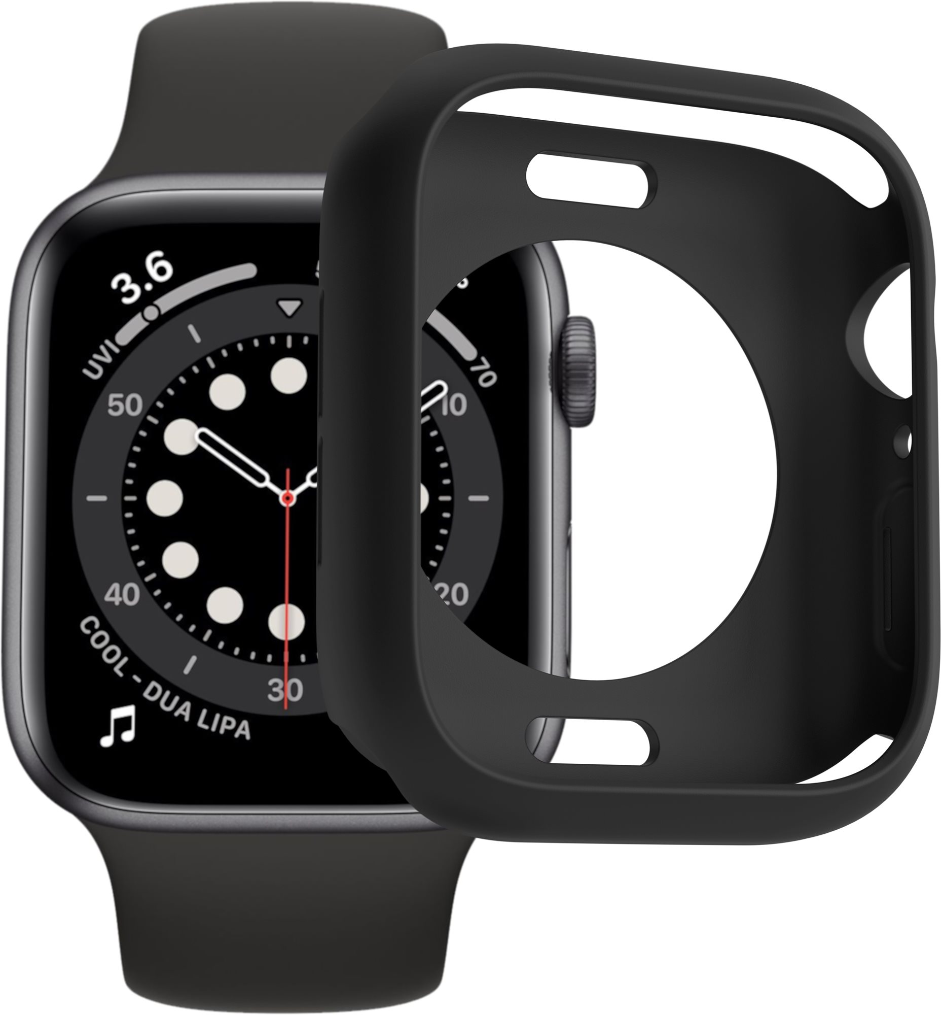 AlzaGuard Matte TPU HalfCase az Apple Watch 44mm számára fekete
