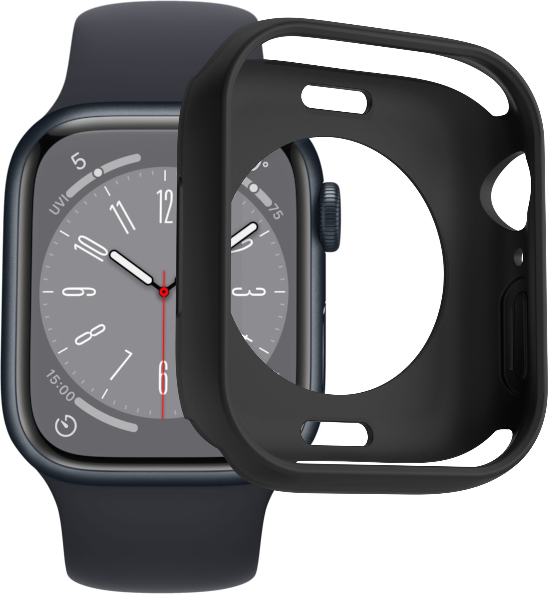 AlzaGuard Matte TPU HalfCase az Apple Watch 45mm számára fekete