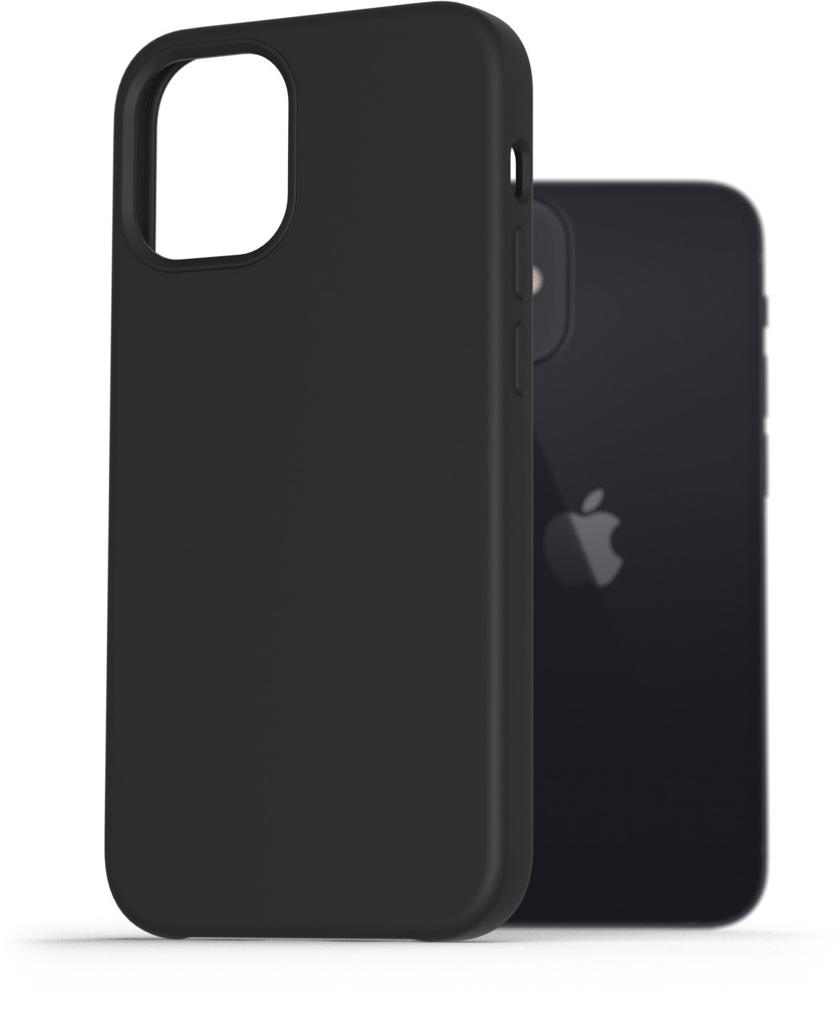 AlzaGuard Premium Liquid Silicone Case iPhone 12 mini fekete tok