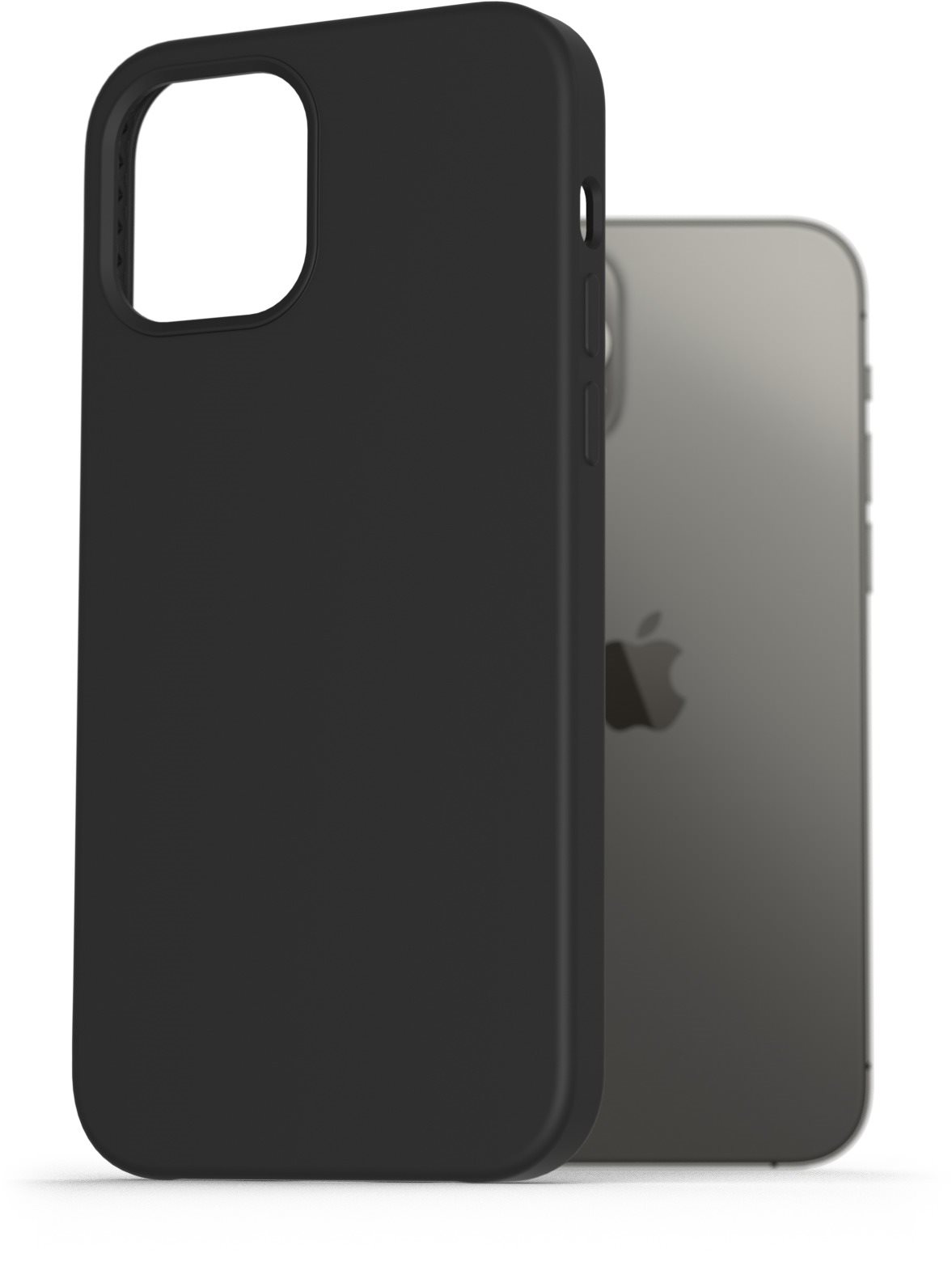 AlzaGuard Premium Liquid Silicone Case iPhone 12 / 12 Pro fekete tok