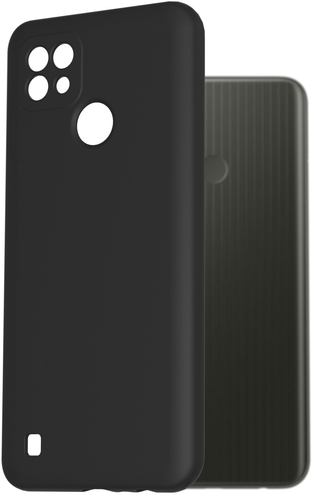 AlzaGuard Premium Liquid Silicone Case a Realme C25Y készülékhez - fekete