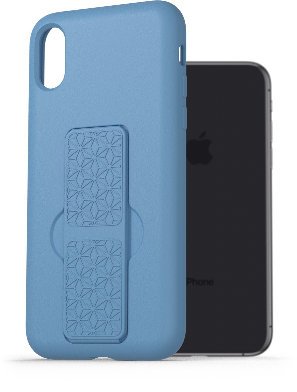 AlzaGuard Liquid Silicone Case with Stand Phone X / Xs kék tok