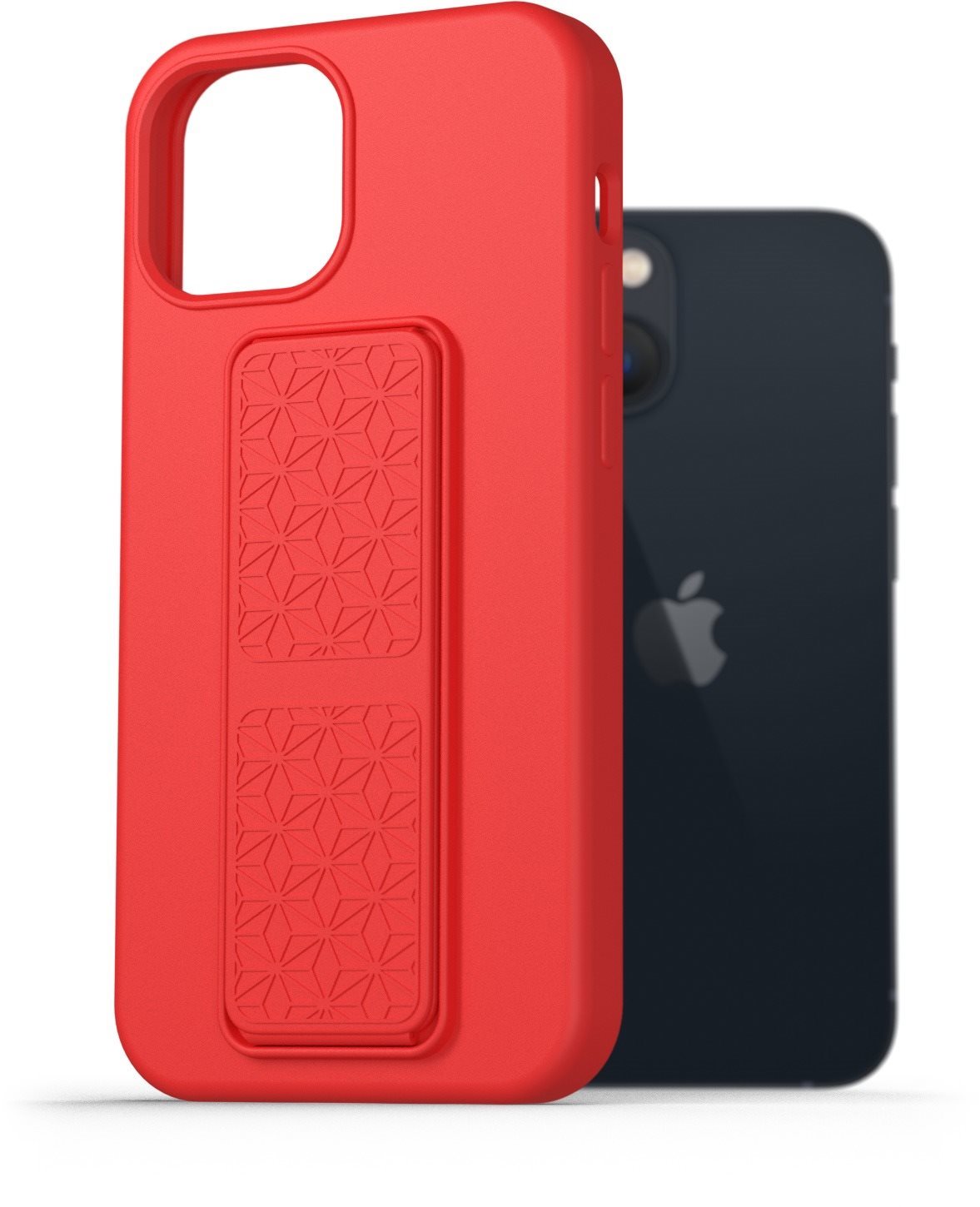 AlzaGuard Liquid Silicone Case with Stand iPhone 13 Mini piros tok