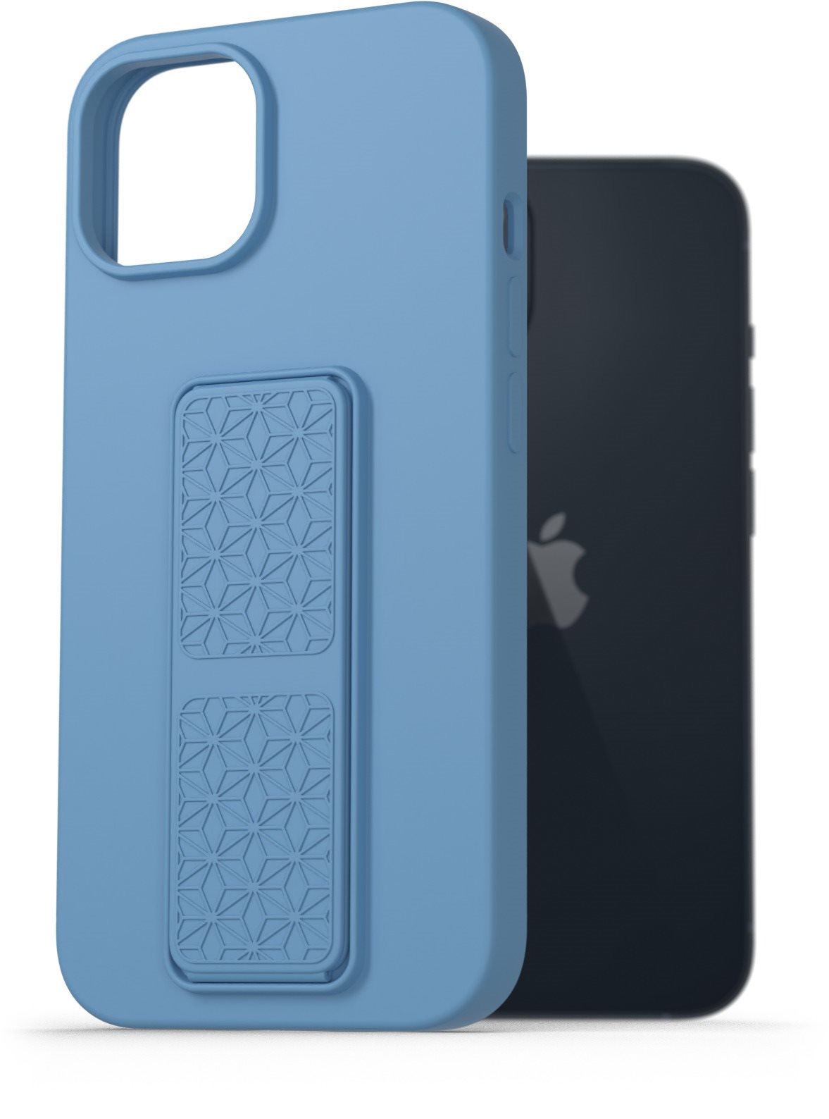 AlzaGuard Liquid Silicone Case with Stand az iPhone 14 készülékhez - kék