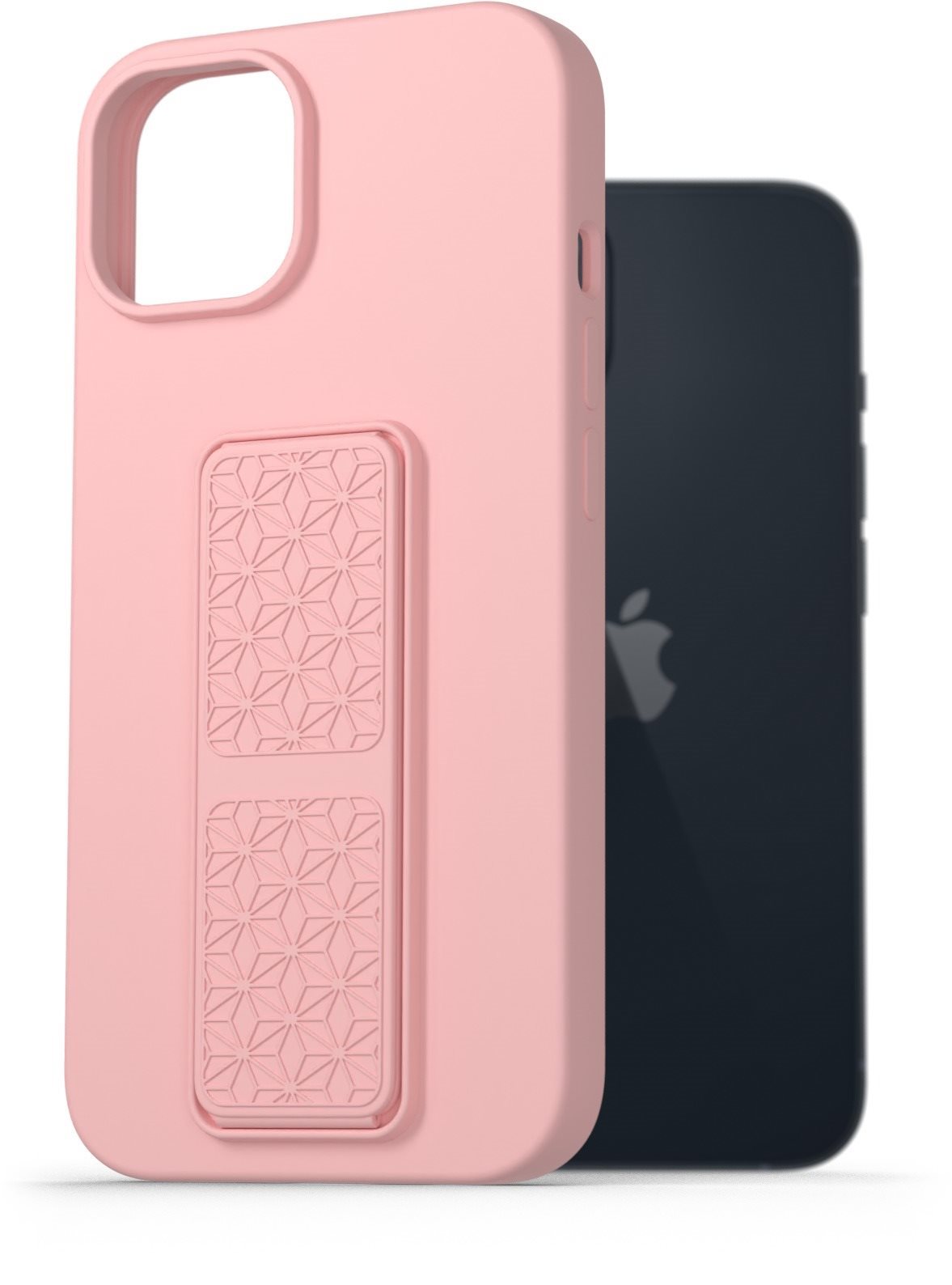 AlzaGuard Liquid Silicone Case with Stand az iPhone 14 készülékhez - rózsaszín