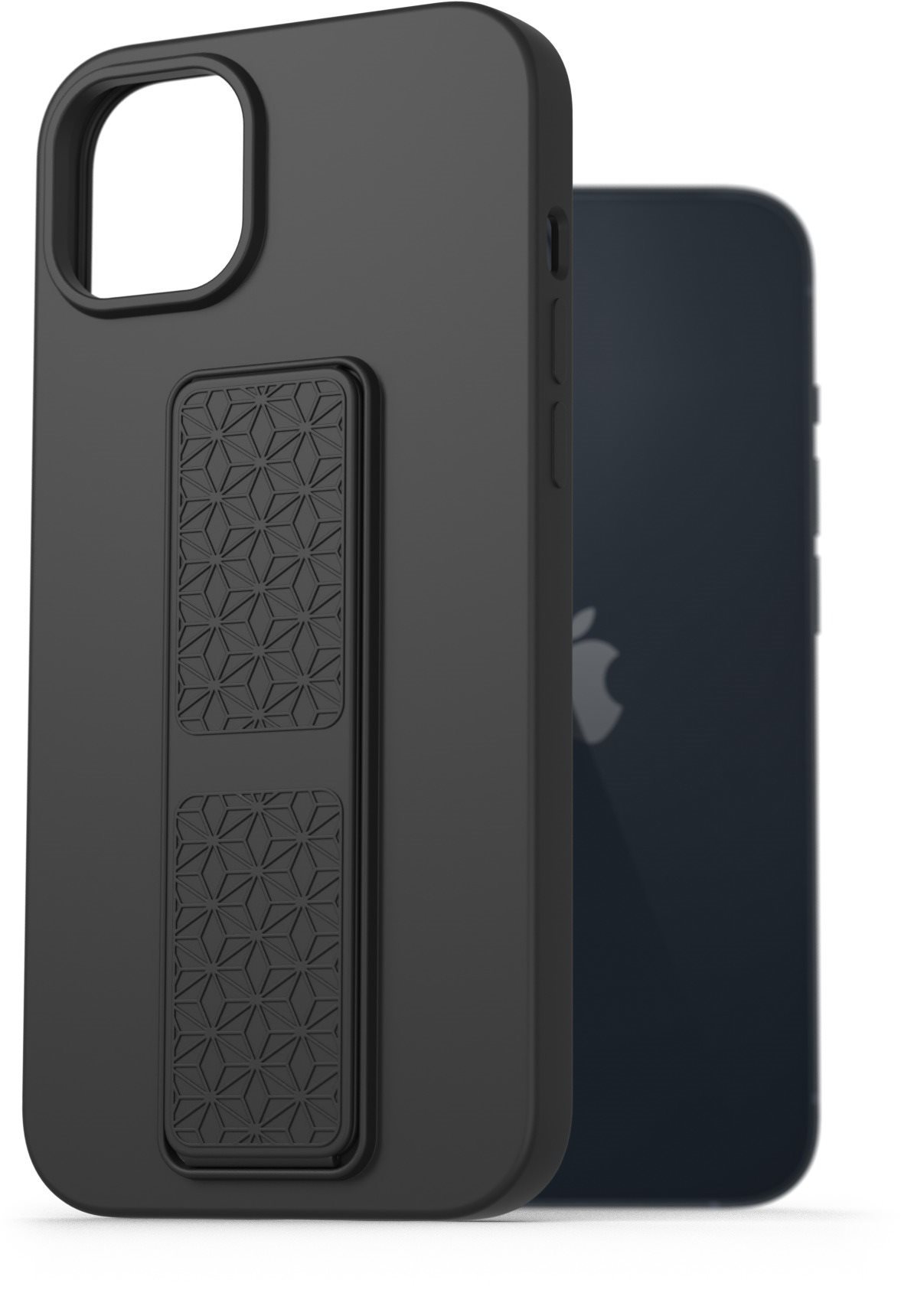 AlzaGuard Liquid Silicone Case with Stand tok az iPhone 14 Plus készülékhez - fekete