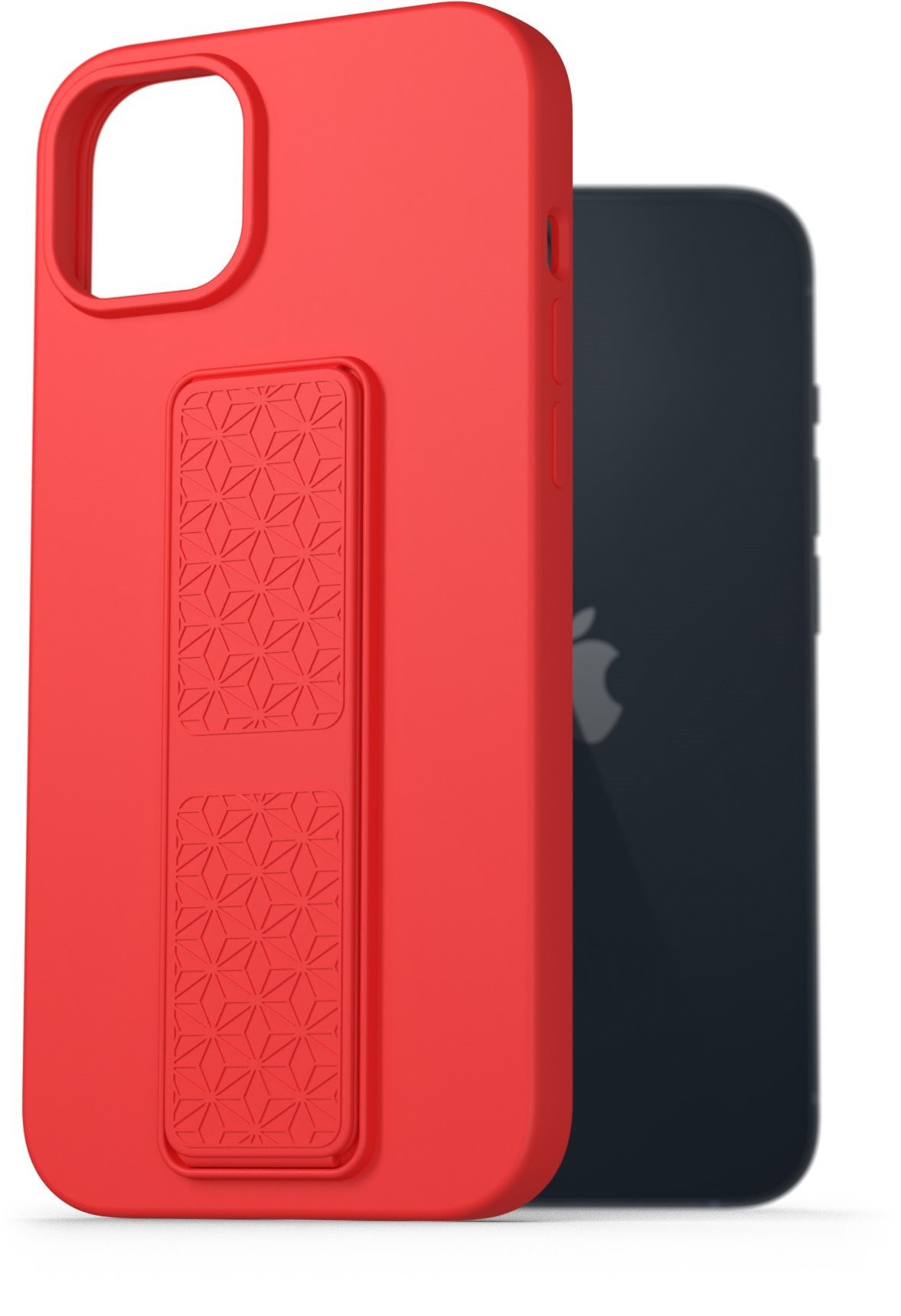 AlzaGuard Liquid Silicone Case with Stand tok az iPhone 14 Plus készülékhez - piros