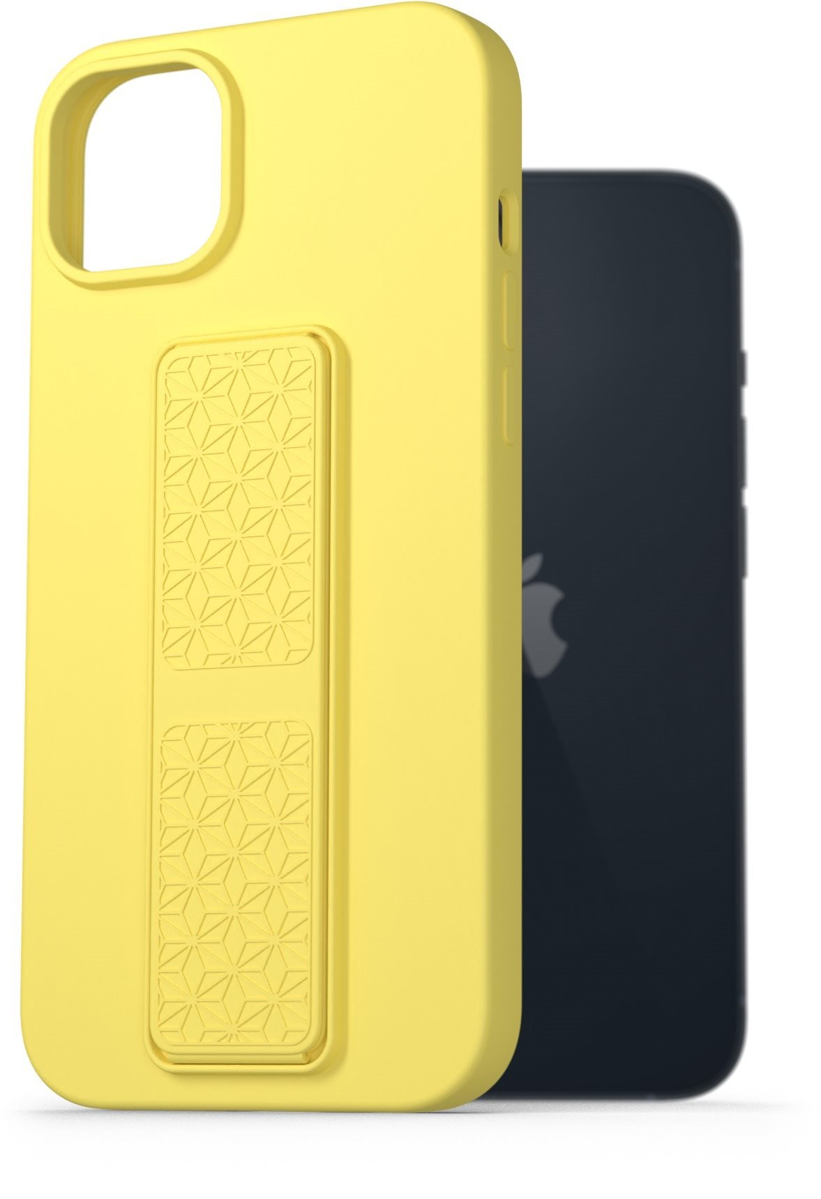 AlzaGuard Liquid Silicone Case with Stand tok az iPhone 14 Plus készülékhez - sárga