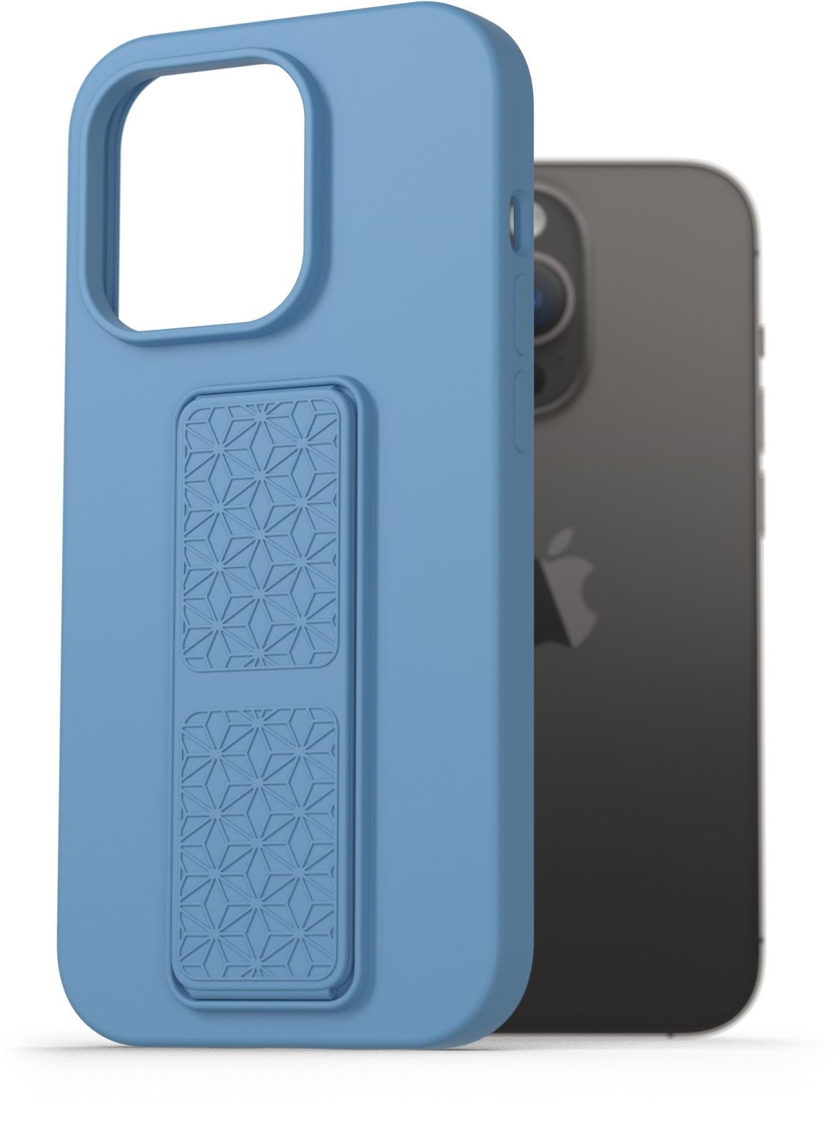 AlzaGuard Liquid Silicone Case with Stand az iPhone 14 Pro készülékhez - kék