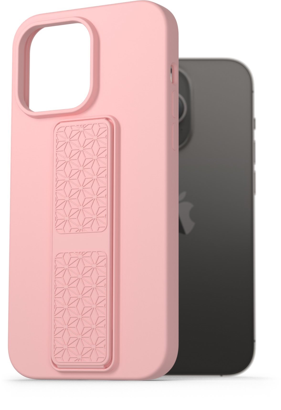 AlzaGuard Liquid Silicone Case with Stand az iPhone 14 Pro Max készülékhez - rózsaszín