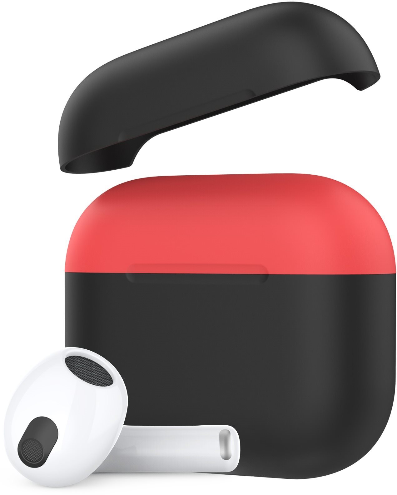 Ahastyle szilikon tok AirPods 3 készülékhez, Black & Red