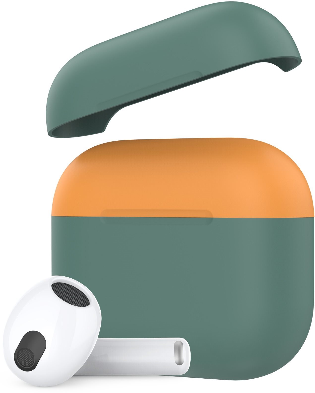 Ahastyle szilikon tok AirPods 3 készülékhez, Midnight-green-orange