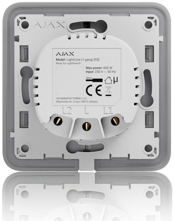 Ajax LightCore (egygombos) [55] (8EU) - LightSwitch relé (1 vezérlőkapcsoló)