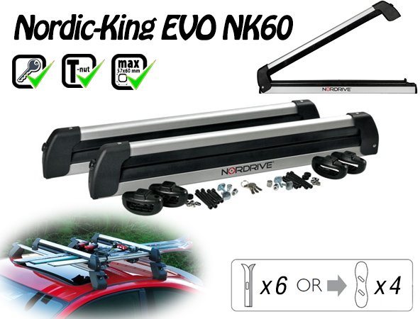 Nordrive Nordic King Evo Carrier 6 pár síléchez/4 snowboardhoz