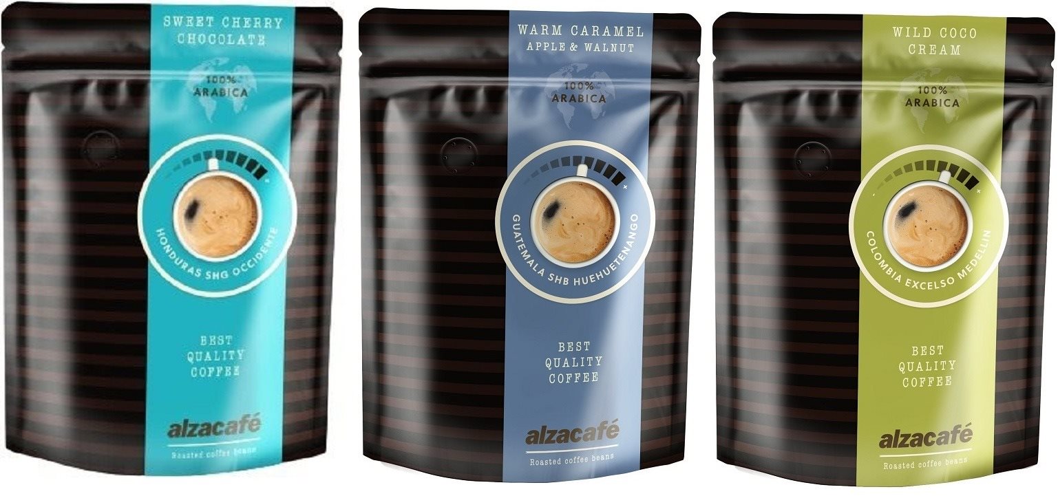 AlzaCafé Bundle filteres kávéfőzőhöz, szemes, 250g; 3x