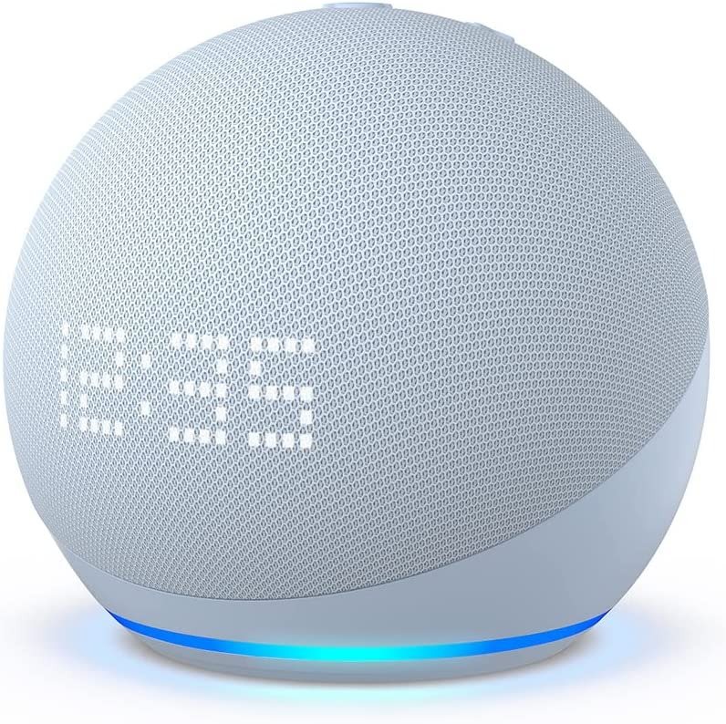 Amazon Echo Dot (5th Gen) with Clock Cloud Blue