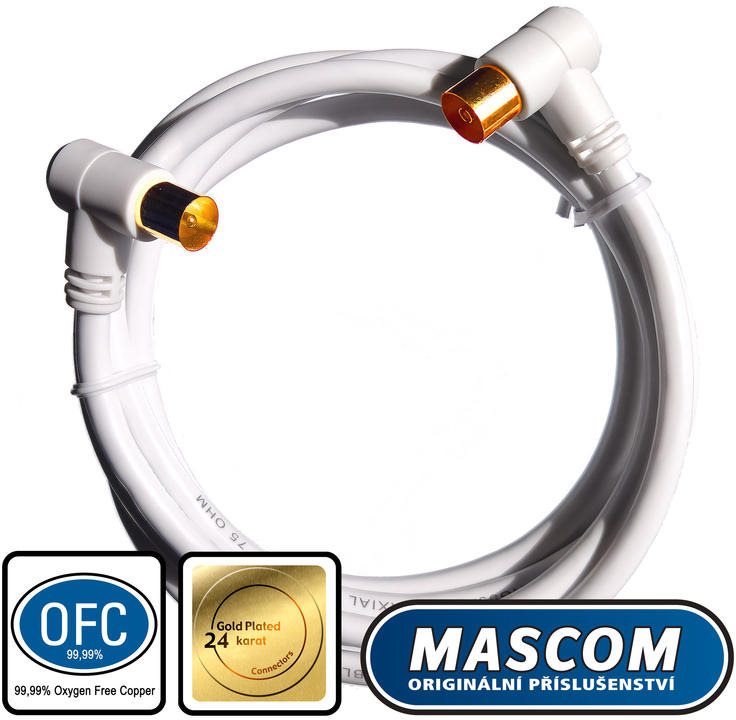 Mascom antennakábel 7274-015, ferde IEC csatlakozókkal 1,5 m