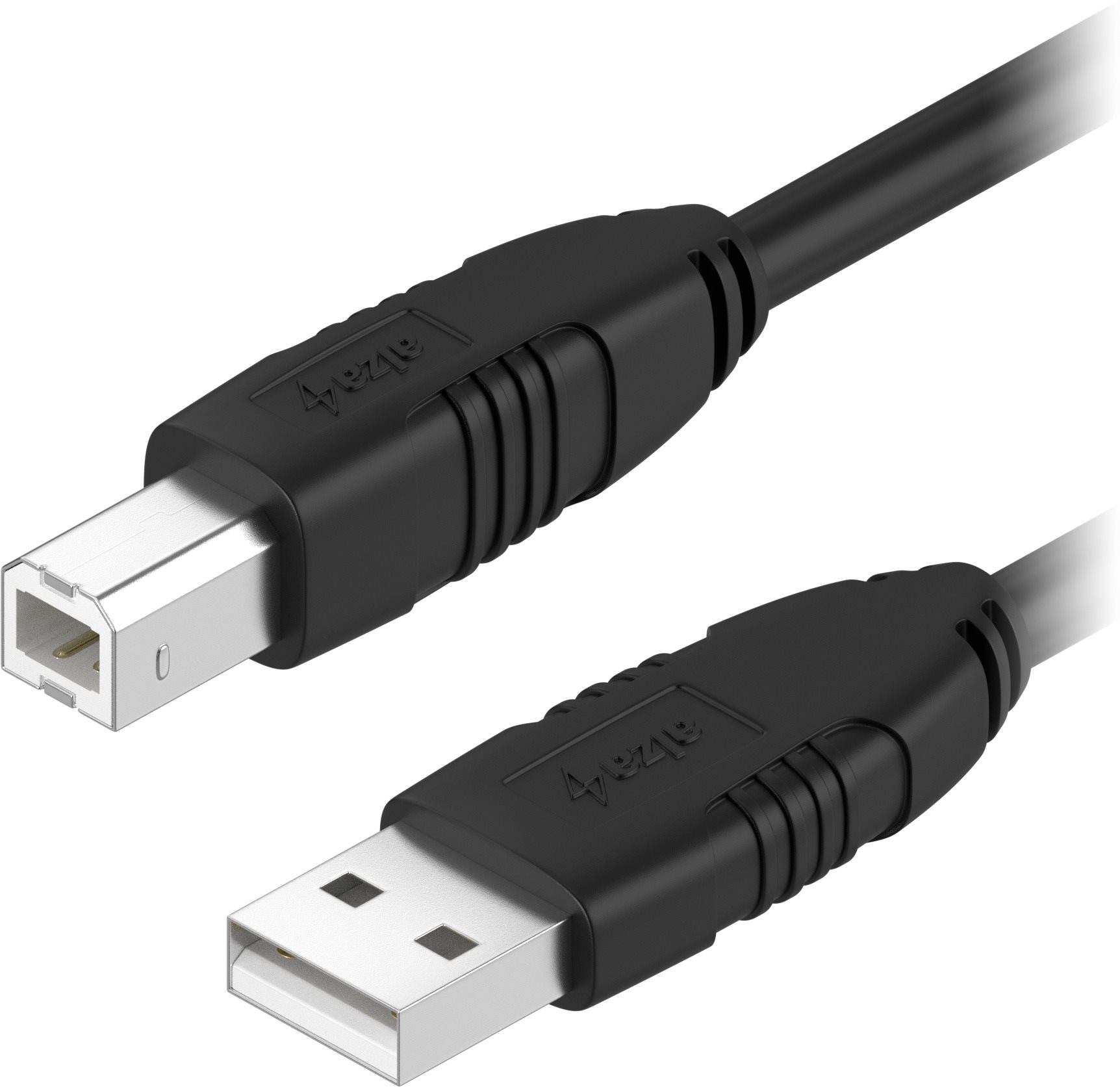 AlzaPower LinkCore USB-A to USB-B - 1m, fekete