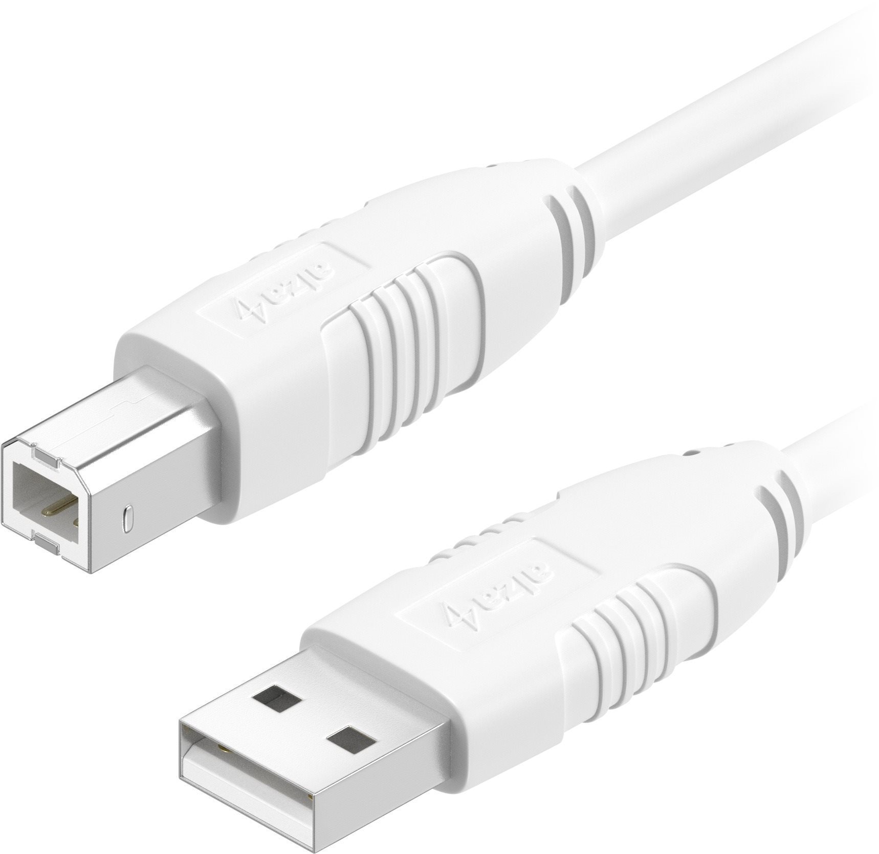 AlzaPower LinkCore USB-A to USB-B - 1m, fehér