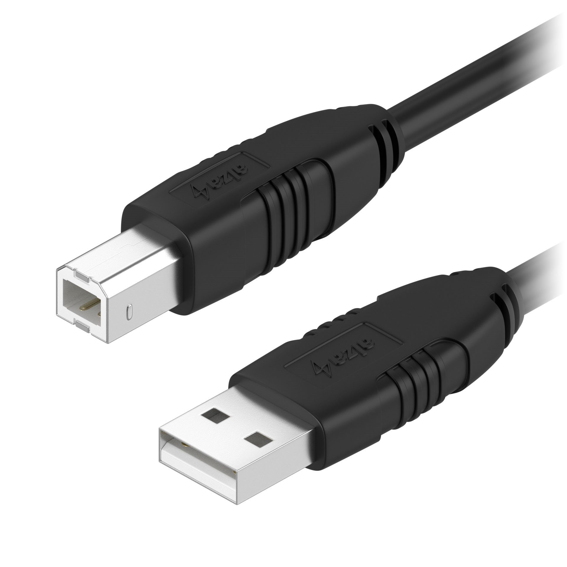 AlzaPower LinkCore USB-A to USB-B - 2m, fekete