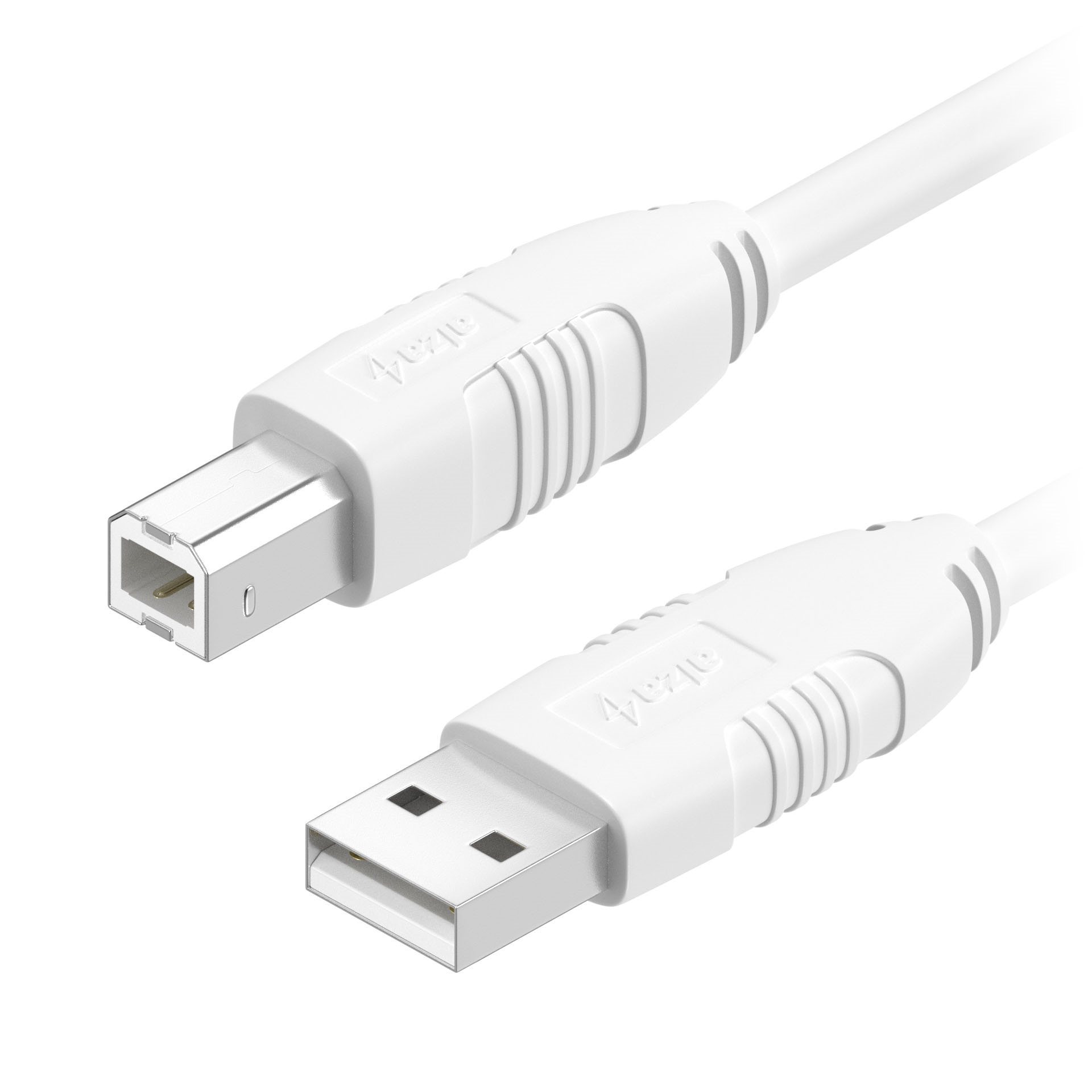 AlzaPower LinkCore USB-A to USB-B - 2m, fehér