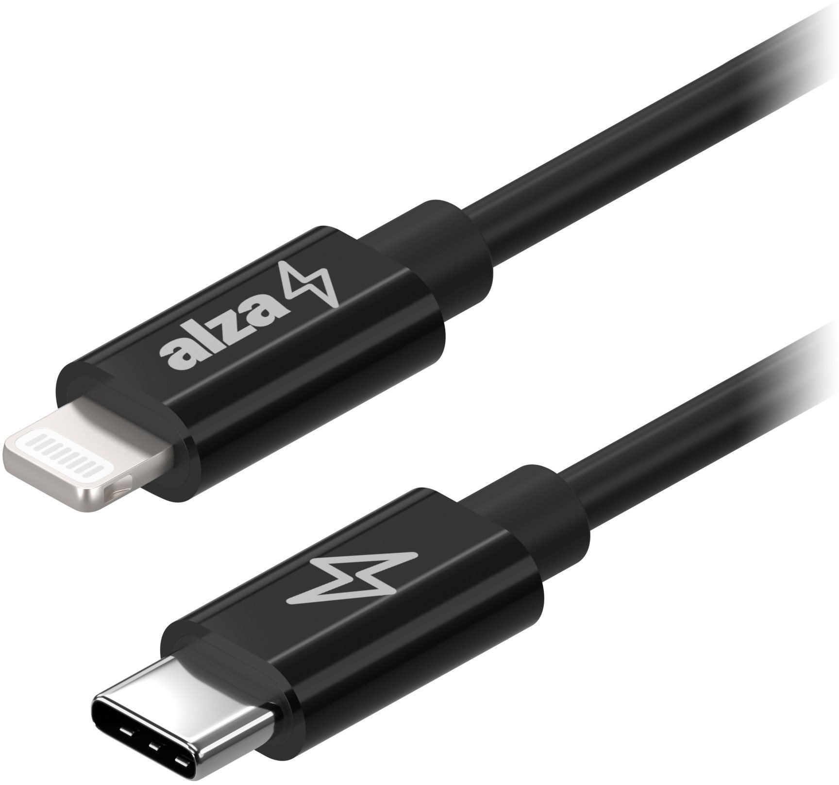 AlzaPower Core USB-C to Lightning MFi 0,5m, fekete