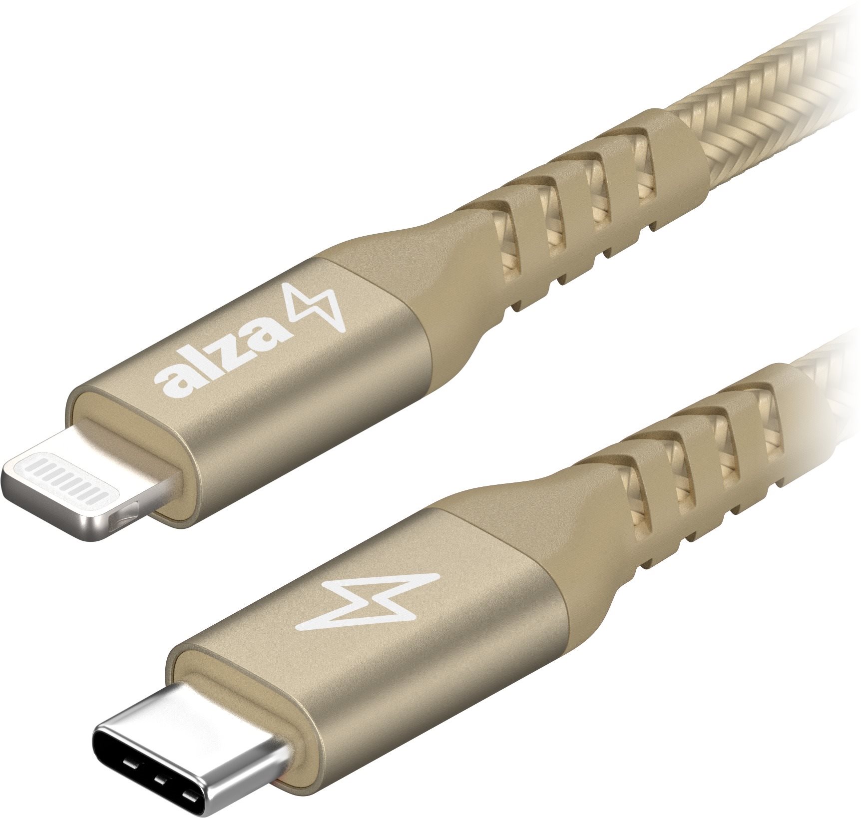 AlzaPower Alucore USB-C to Lightning MFi 0,5m, arany