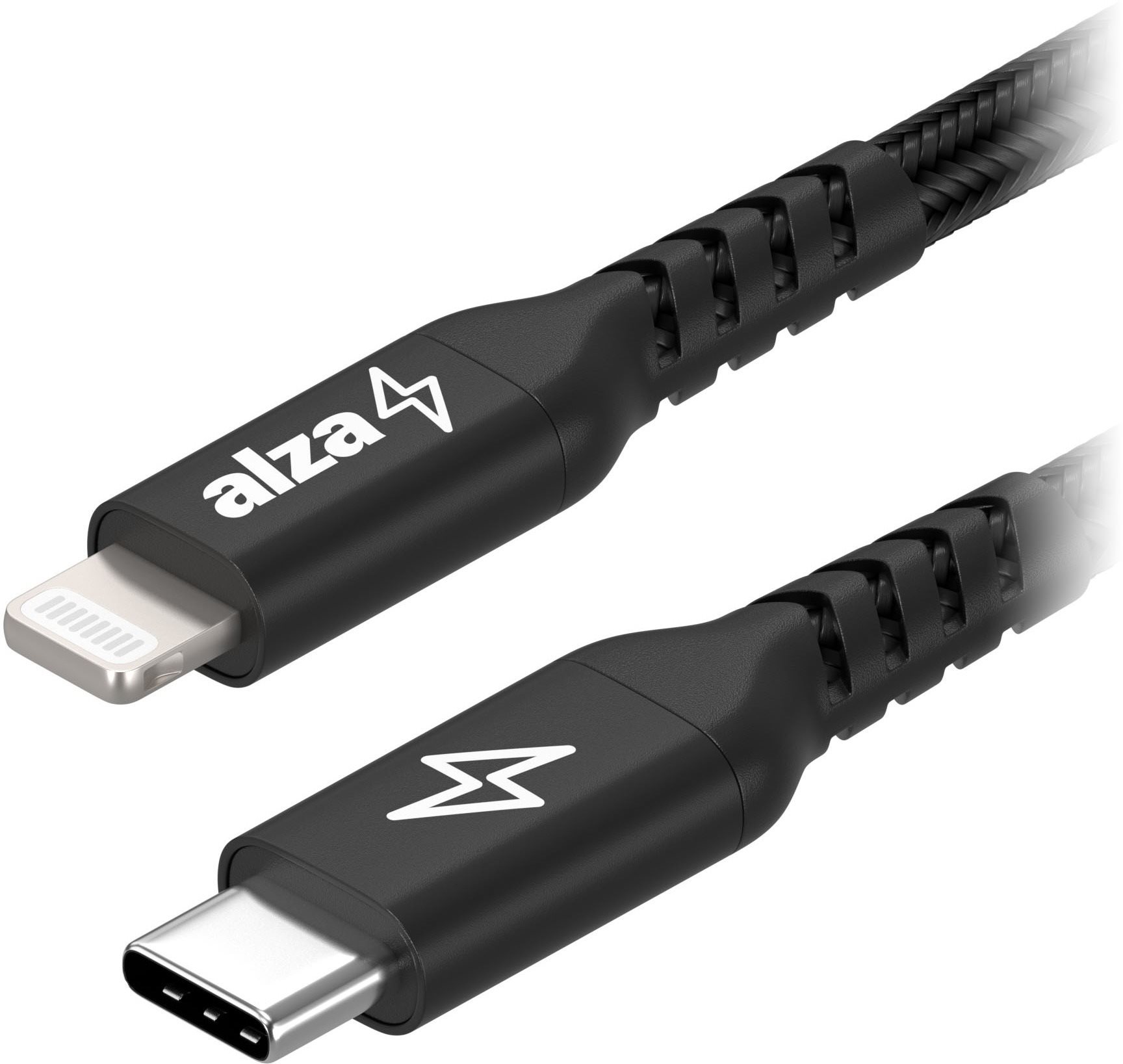 AlzaPower AluCore USB-C to Lightning MFi 0,5m, fekete