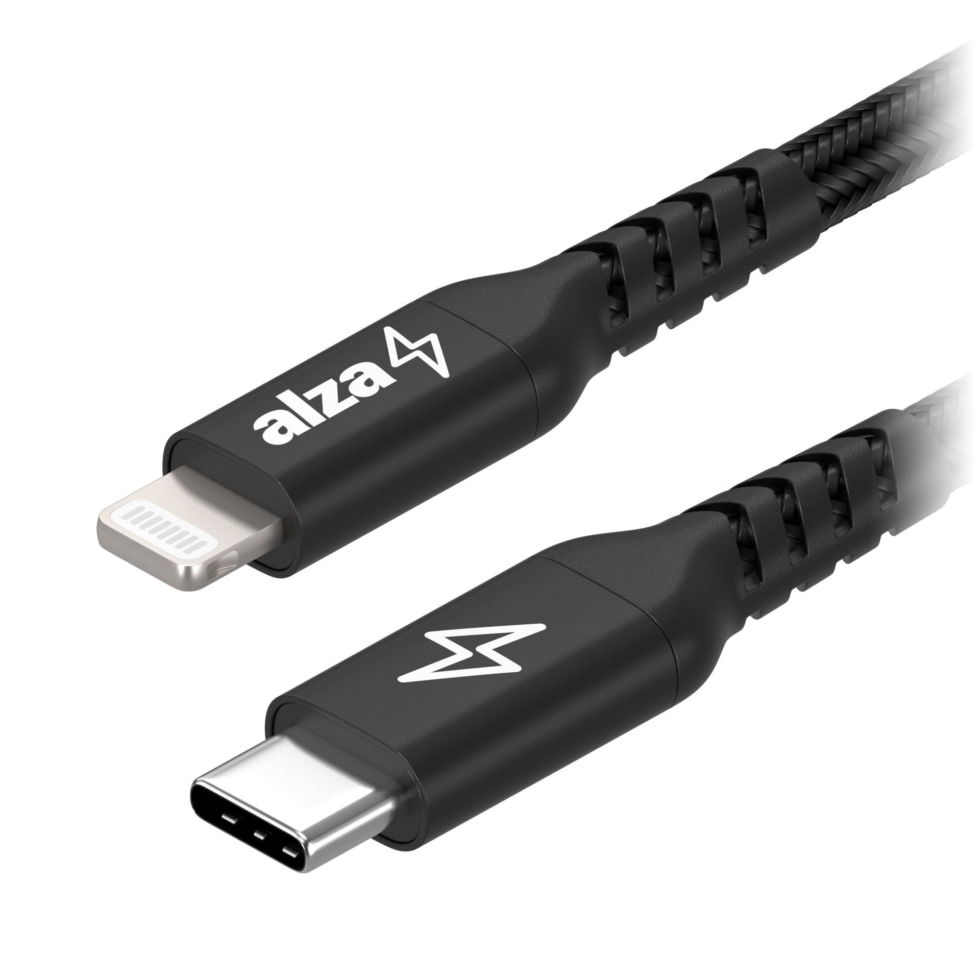 AlzaPower AluCore USB-C to Lightning MFi 1m, fekete