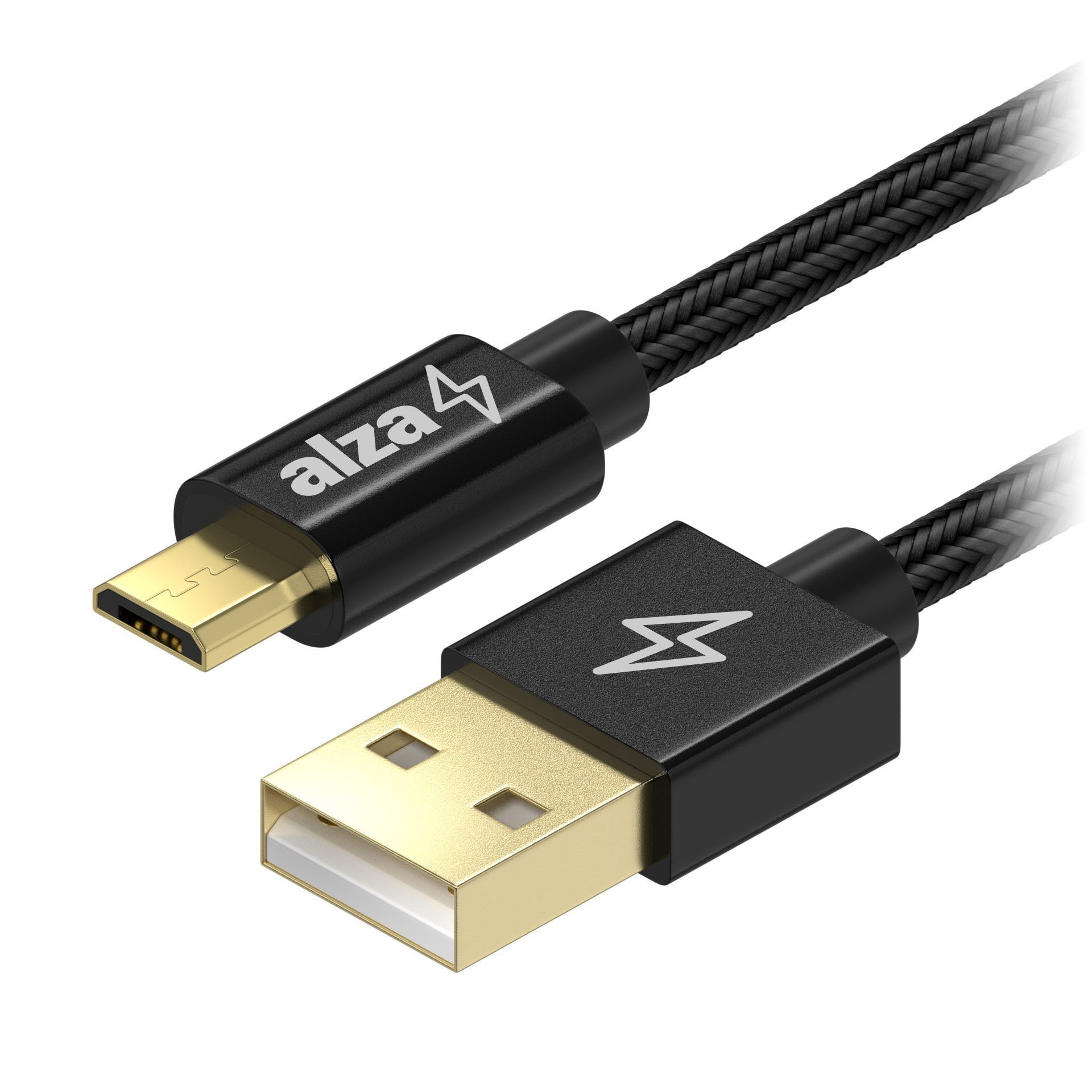AlzaPower AluCore Micro USB 0,5m, fekete