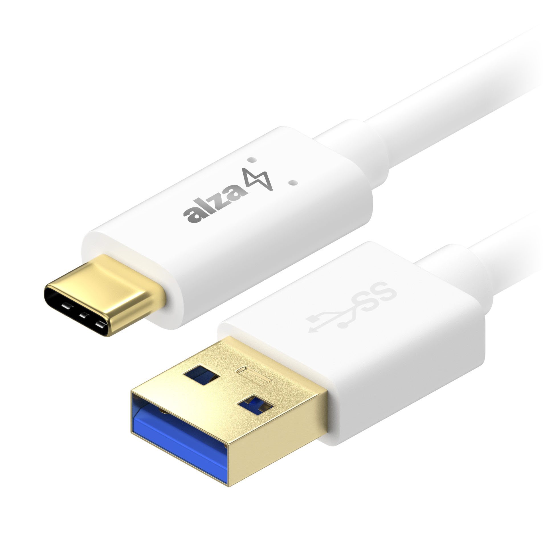 AlzaPower Core USB-C 3.2 Gen 1, 0,5m, fehér