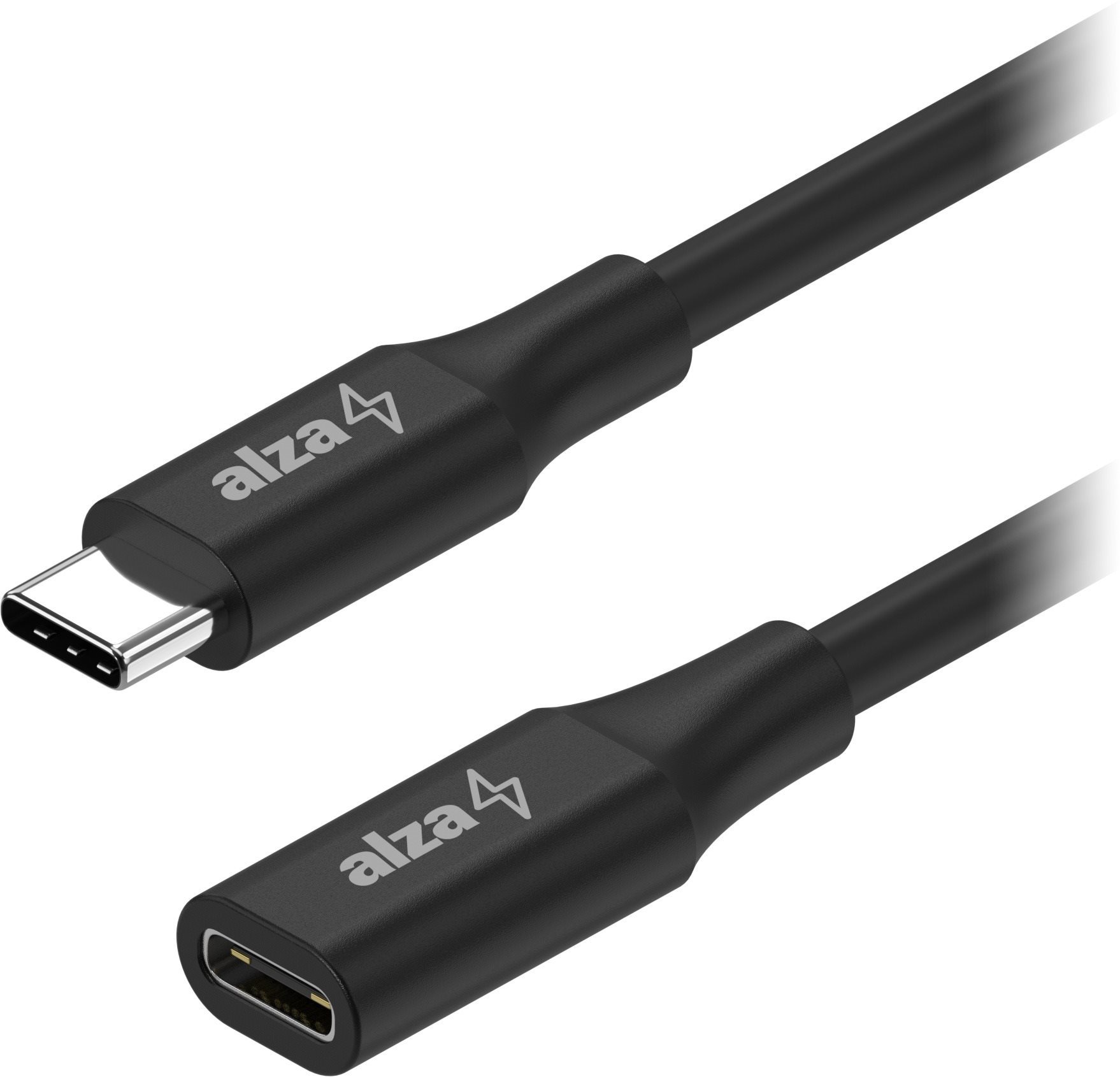 AlzaPower Core USB-C (M) to USB-C (F) 3.2 Gen 1, 0,5m, fekete
