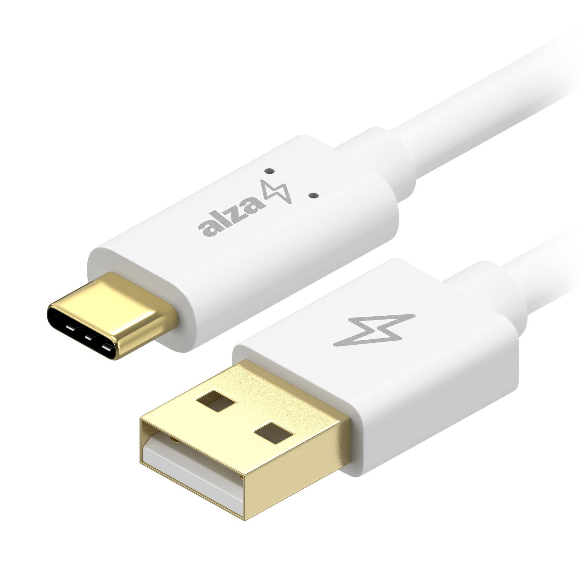 AlzaPower Core Charge 2.0 USB-C 0,1m, fehér