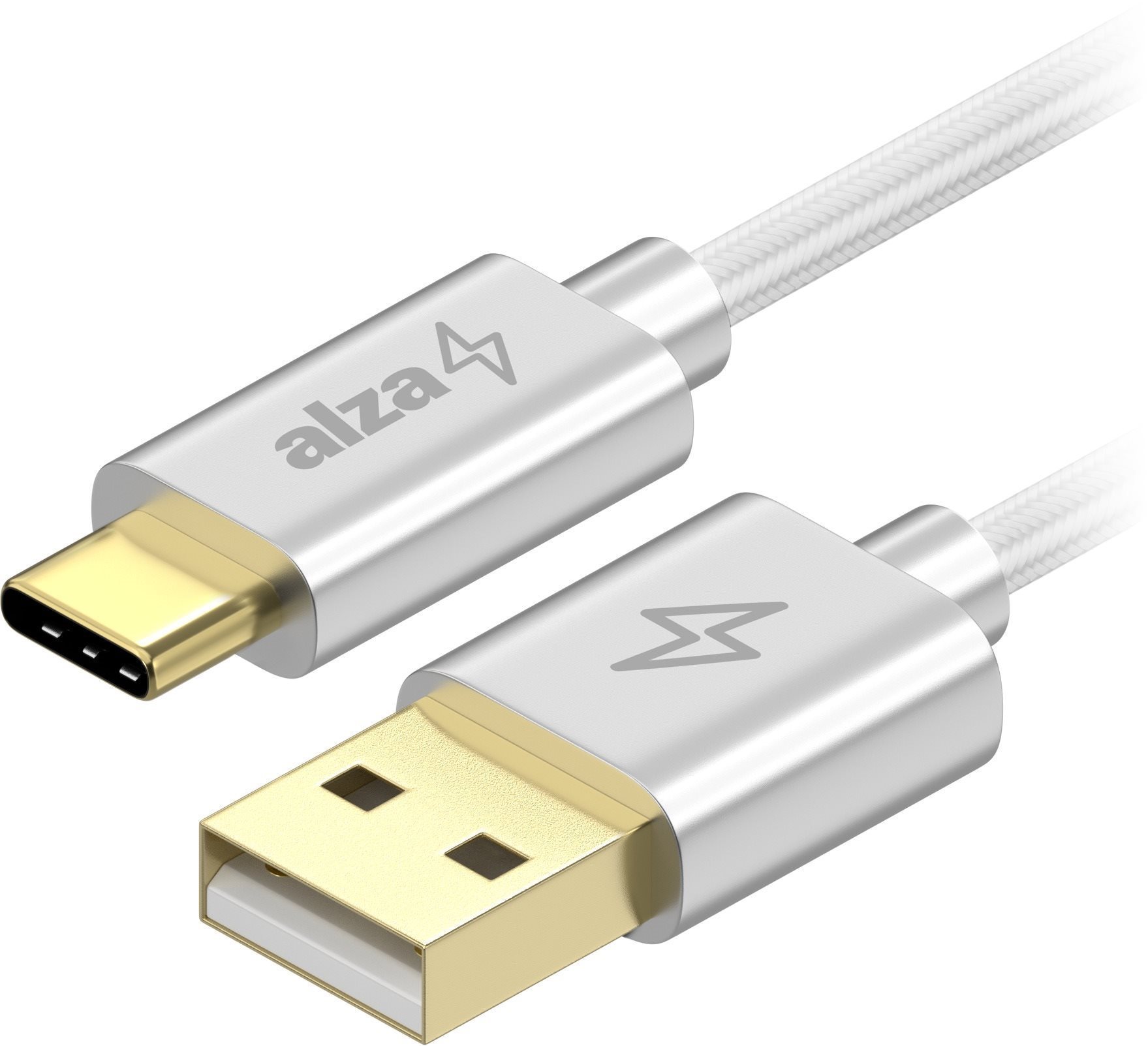 AlzaPower AluCore Charge 2.0 USB-C 1m, fehér