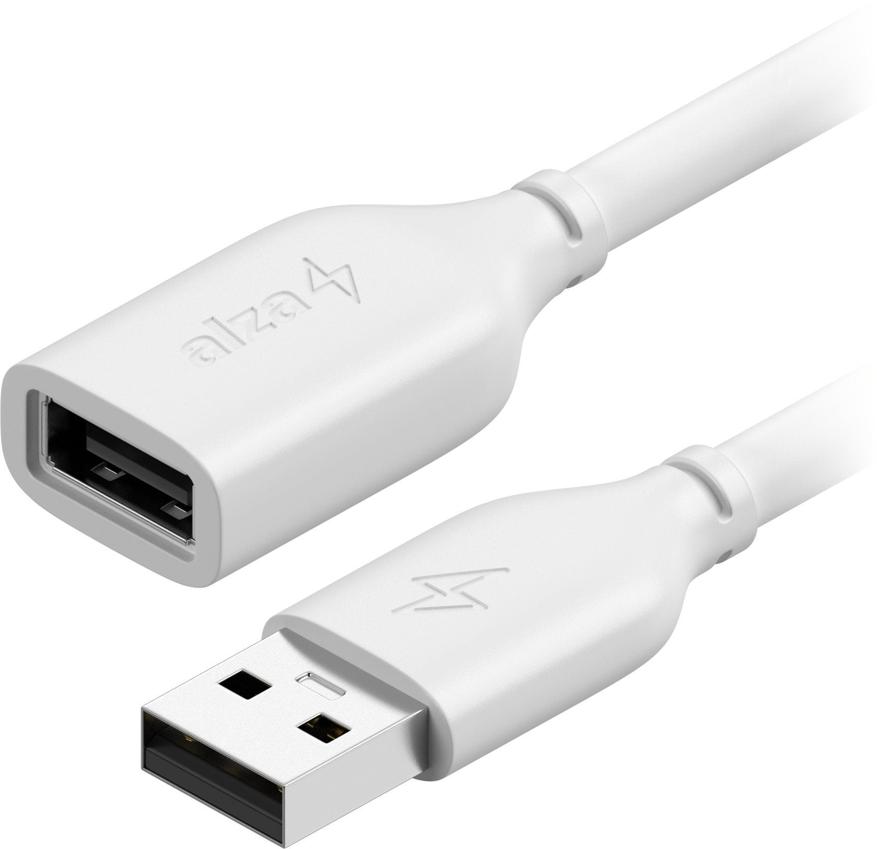 AlzaPower Core USB-A (M) to USB-A (F) 2.0, 1m, fehér