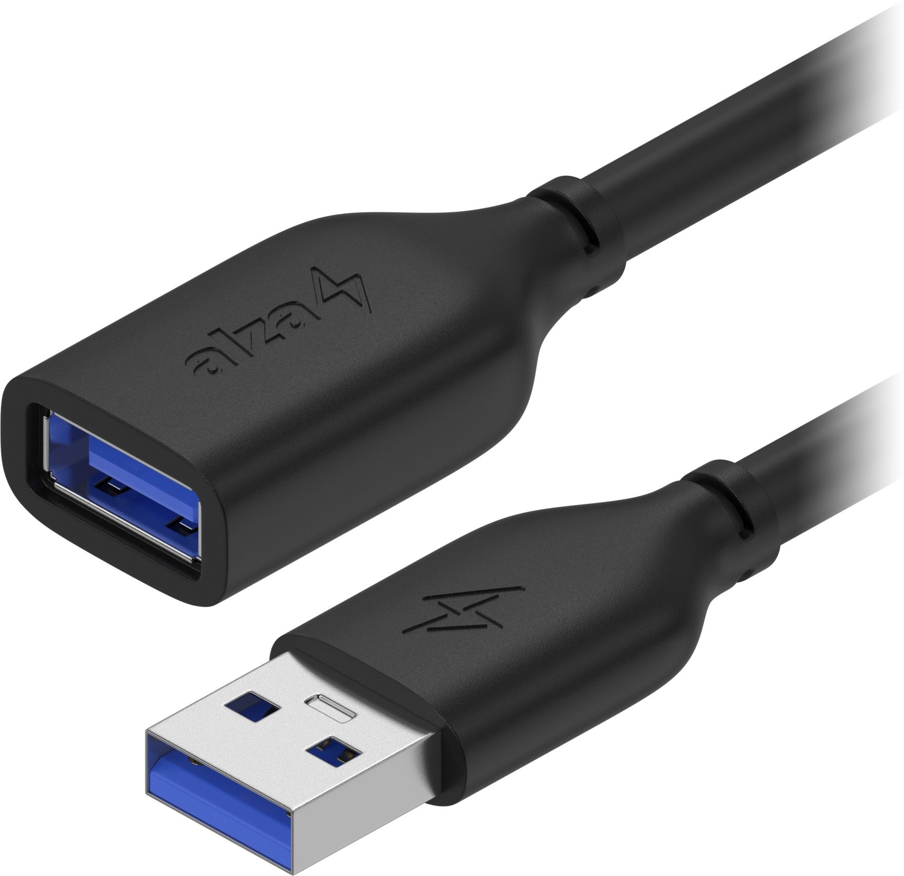 AlzaPower Core USB-A (M) to USB-A (F) 3.0, 1m, fekete