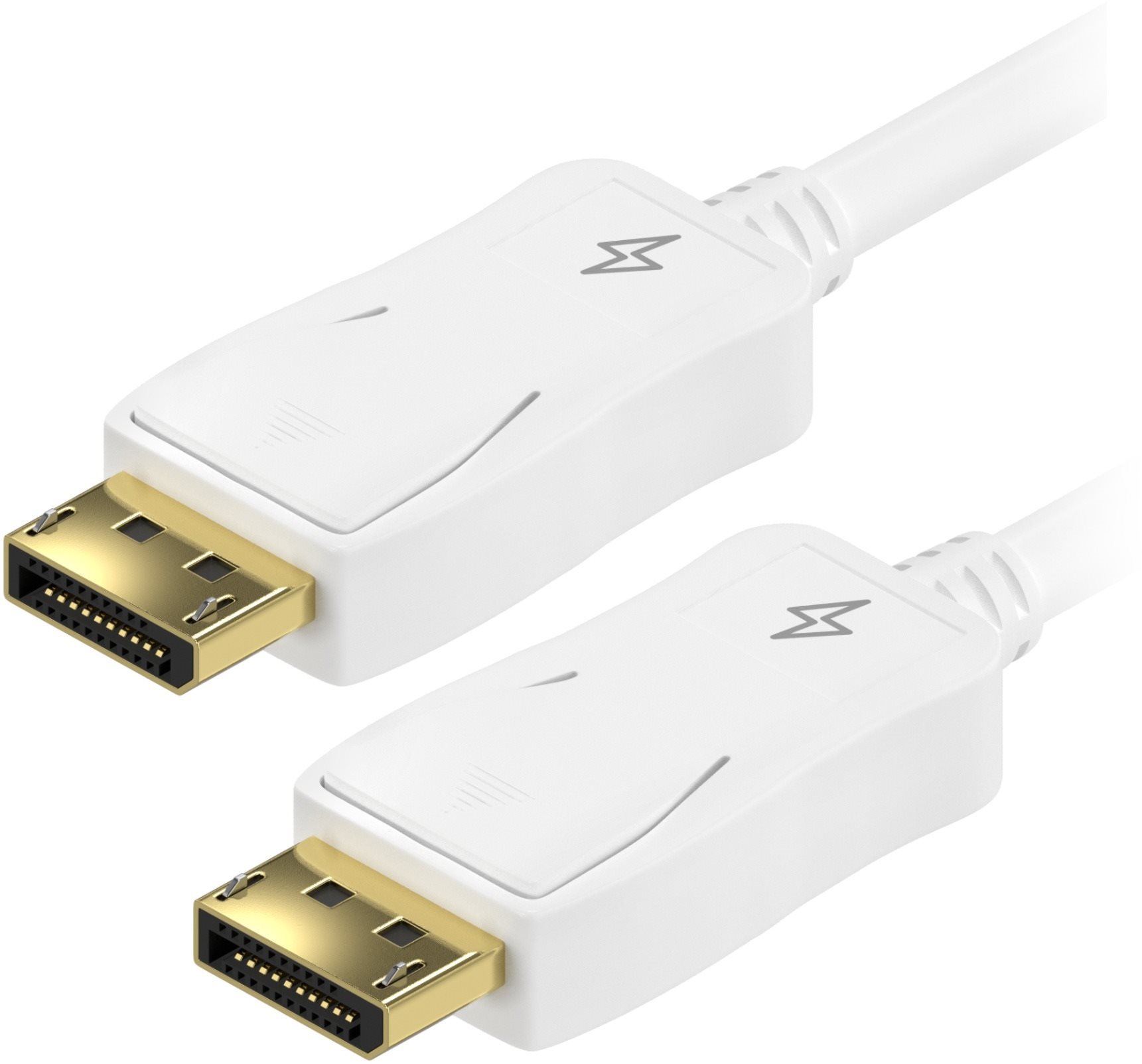 AlzaPower DisplayPort-ról (M) DisplayPort-ra (M), csatlkaozókábel, 1,5m, fehér