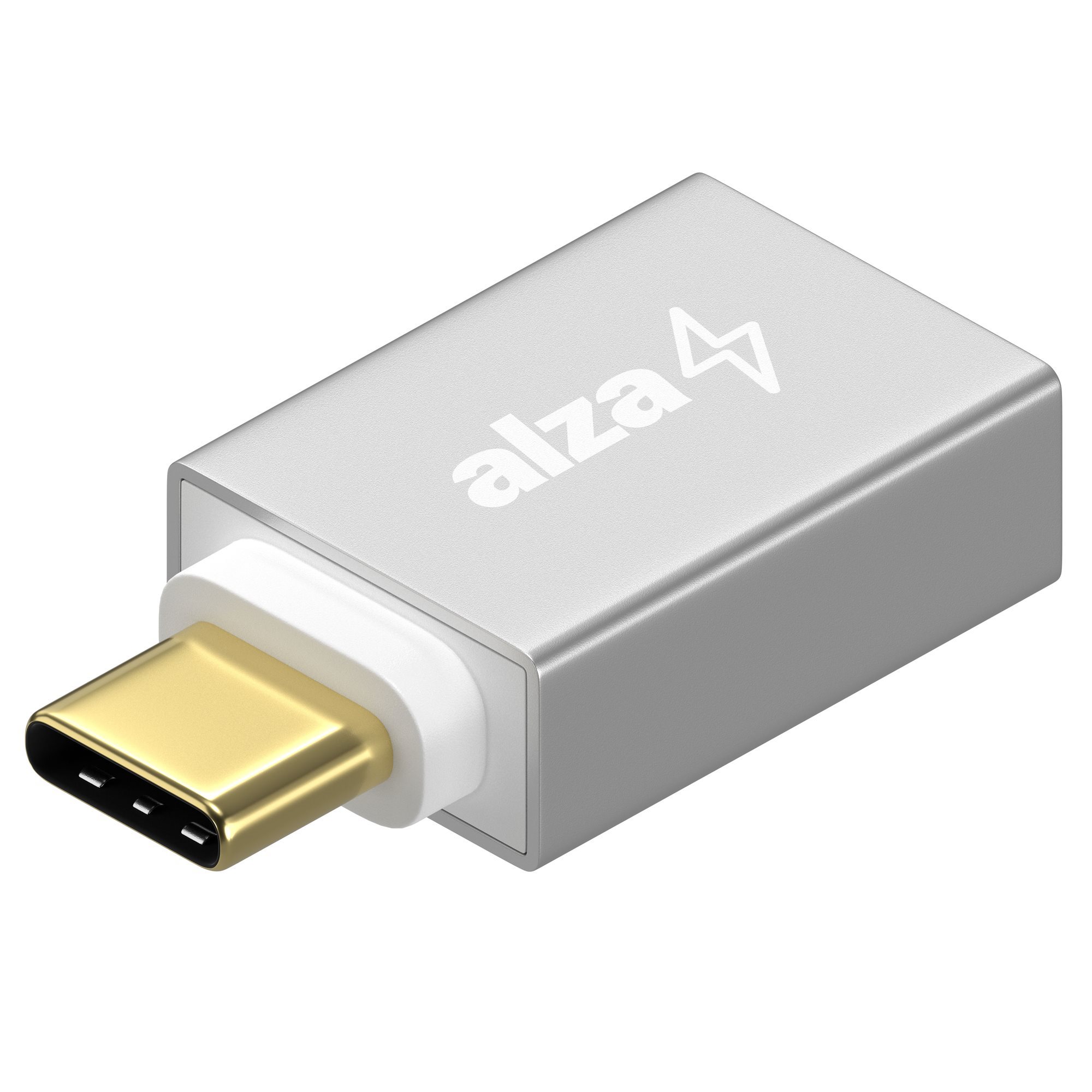 AlzaPower OTG USB-C-ről (M) USB-A 3.0-ra (F), ezüst