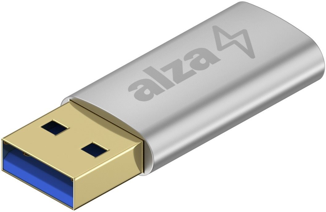 AlzaPower USB-A (M)-ről USB-C 3.2 (F)-re ezüst