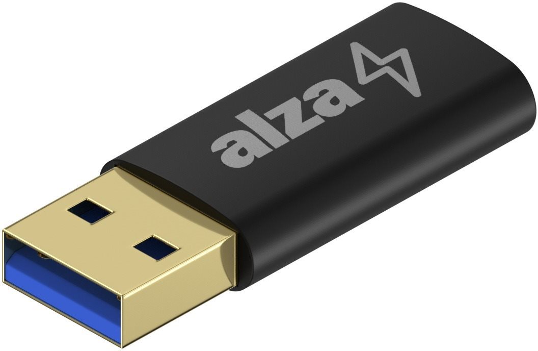 AlzaPower USB-A (M) USB-C 3.2 (F)-re fekete