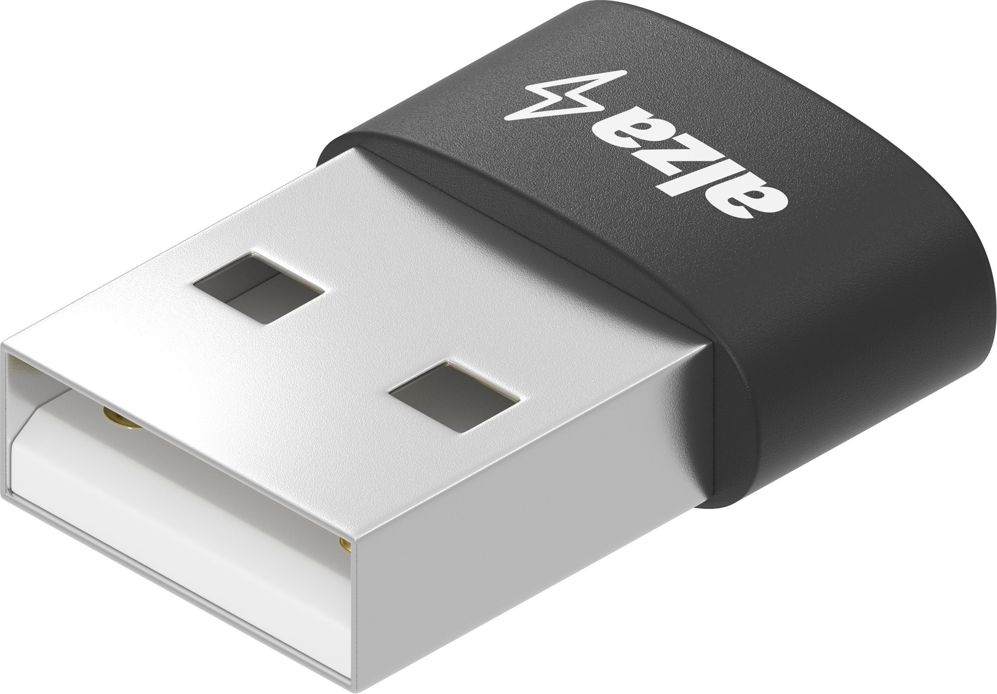 AlzaPower USB-A (M) - USB-C 2.0 (F) fekete