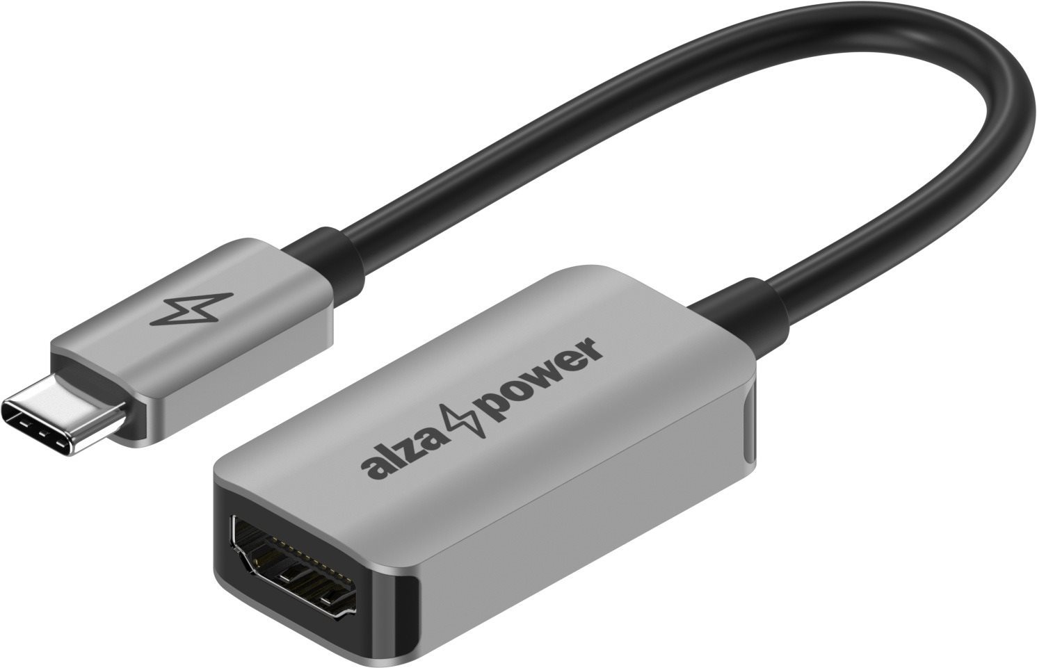 AlzaPower USB-C (M) - HDMI 2.1 8K 60Hz (F) 0,1 m ezüst