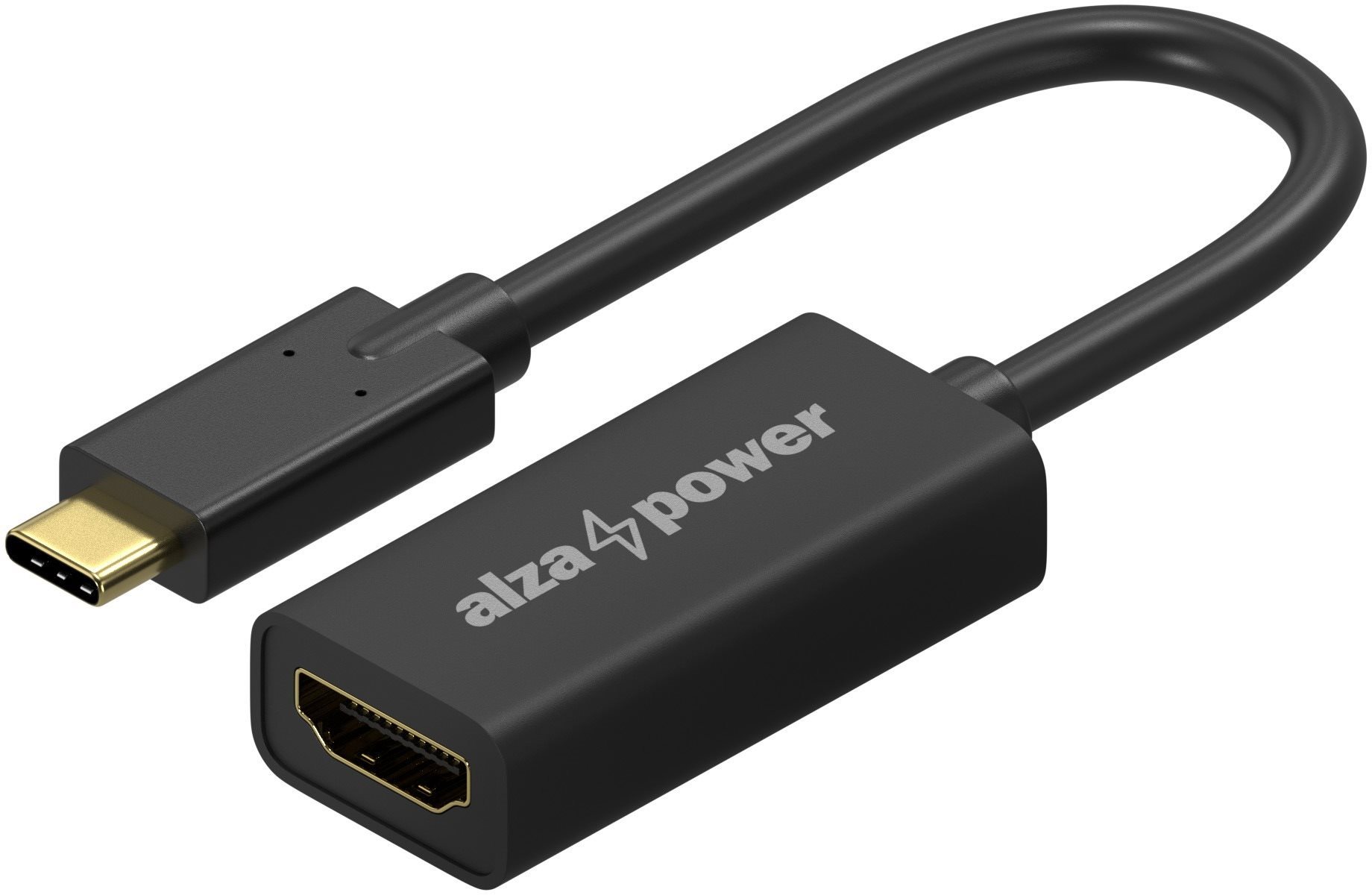 AlzaPower USB-C (M) - HDMI 2.0 4K 60Hz (F) 0,1 m matt fekete