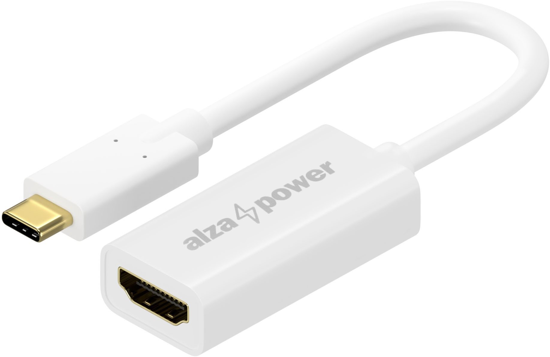 AlzaPower USB-C-ről (M) HDMI 2.0-ra 4K 60 Hz (F) 0,1 m, fehér