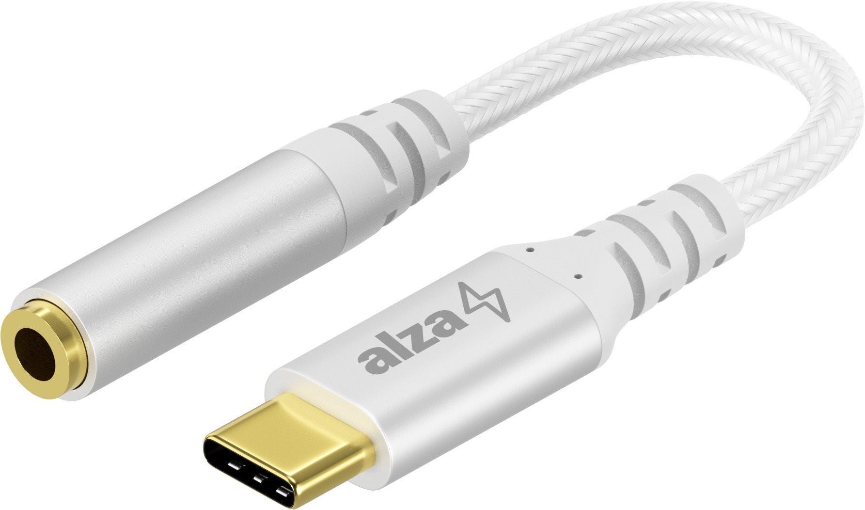 AlzaPower USB-C (M) - 3,5 mm-es Jack (F) 0,1 m ezüst