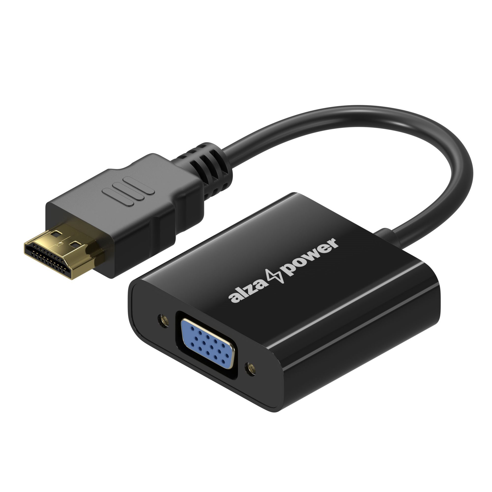 AlzaPower HDMI (M) - VGA (F) 0,1m fényes fekete