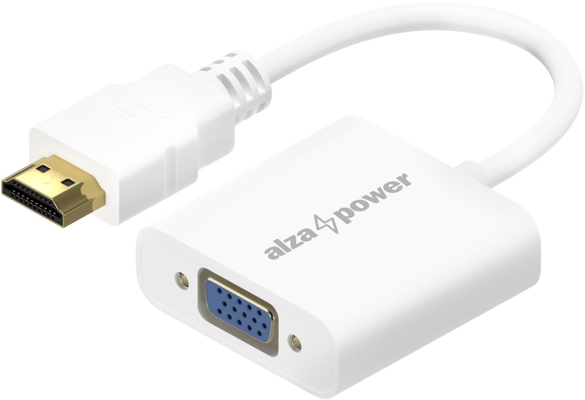AlzaPower HDMI (M) na VGA (F) 0,1m - fehér