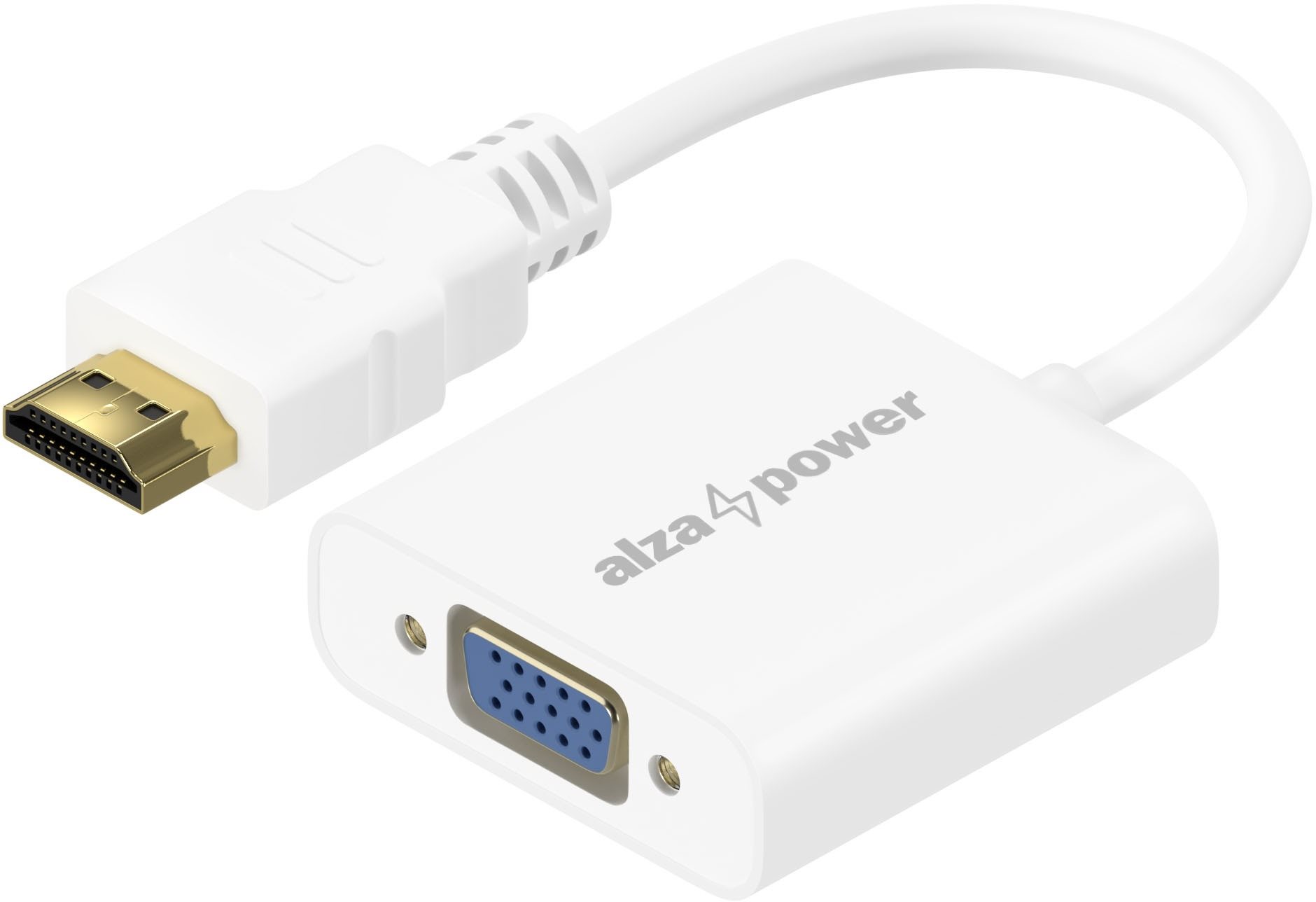 AlzaPower HDMI (M) to VGA (F) with 3,5mm Jack adapter - fehér