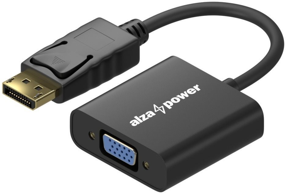 AlzaPower DisplayPort (M) VGA-ra (F) 0,1 m, matt fekete